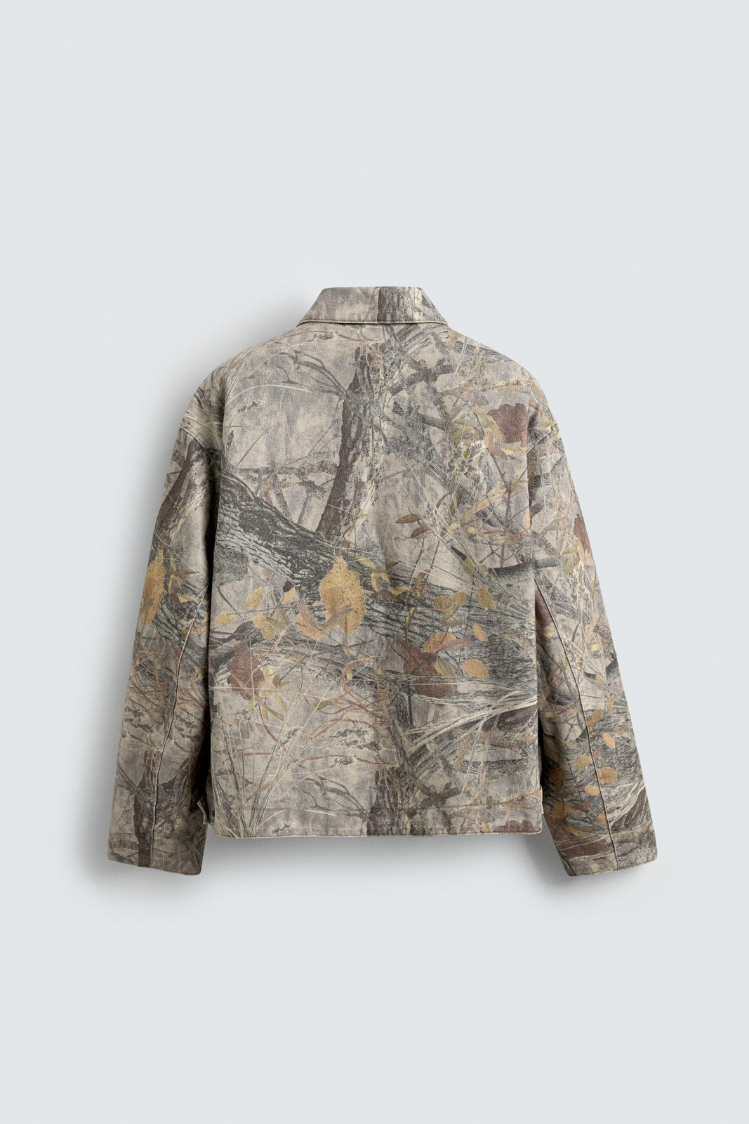 Zara Washed Jacket Abstract Print — Forest