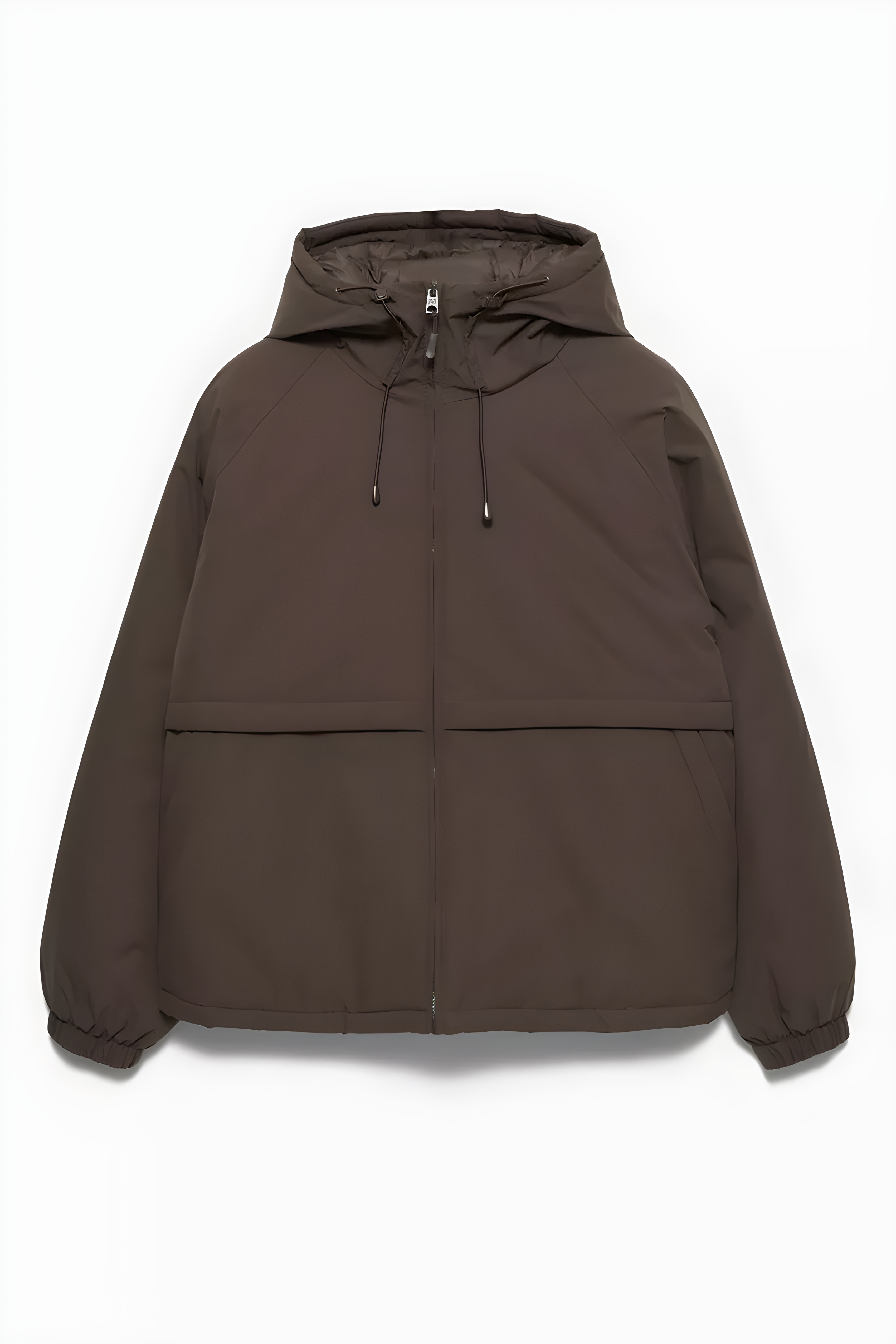 Pull&Bear High Neck Puffer Jacket — Brown