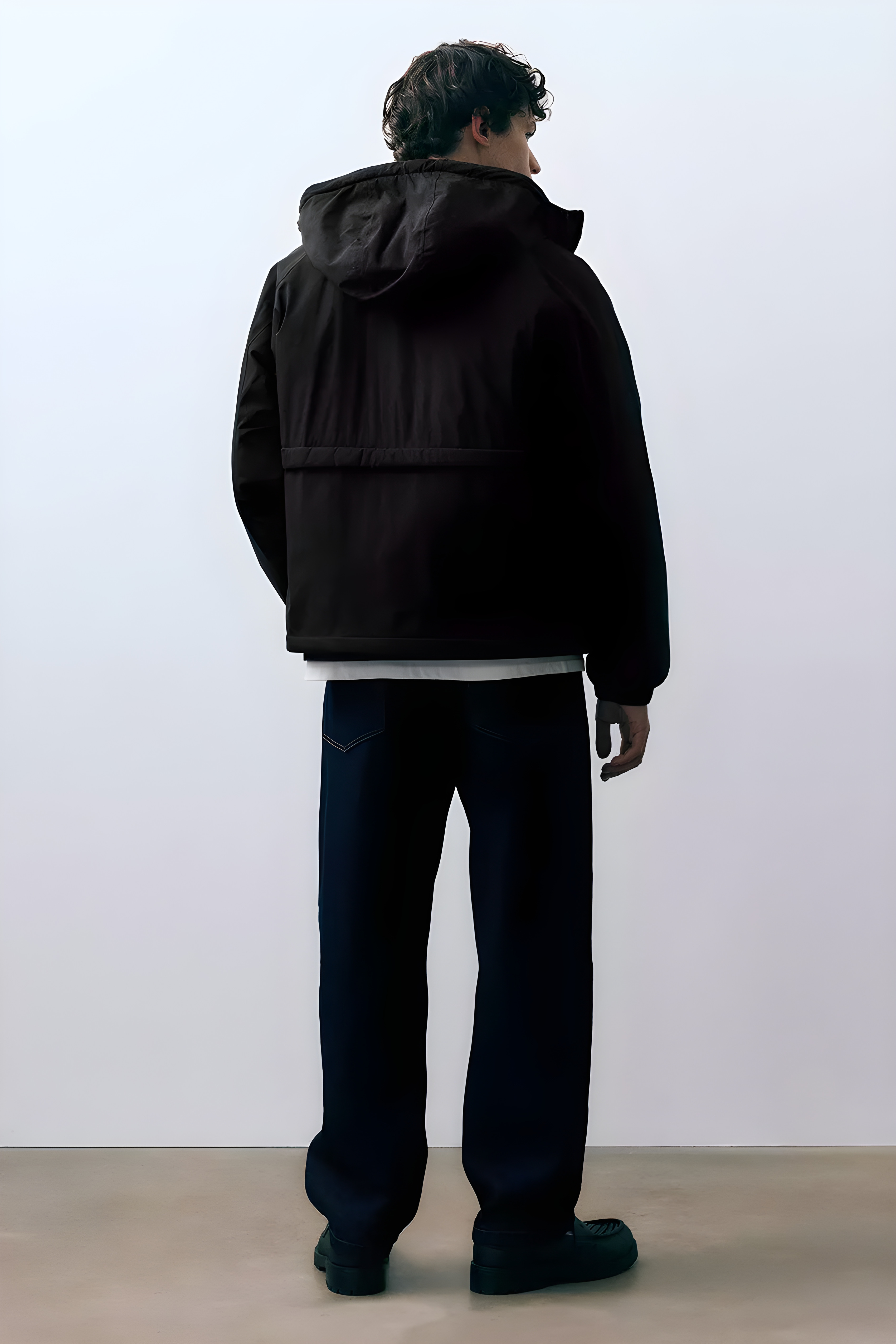 Pull&Bear High Neck Puffer Jacket — Black