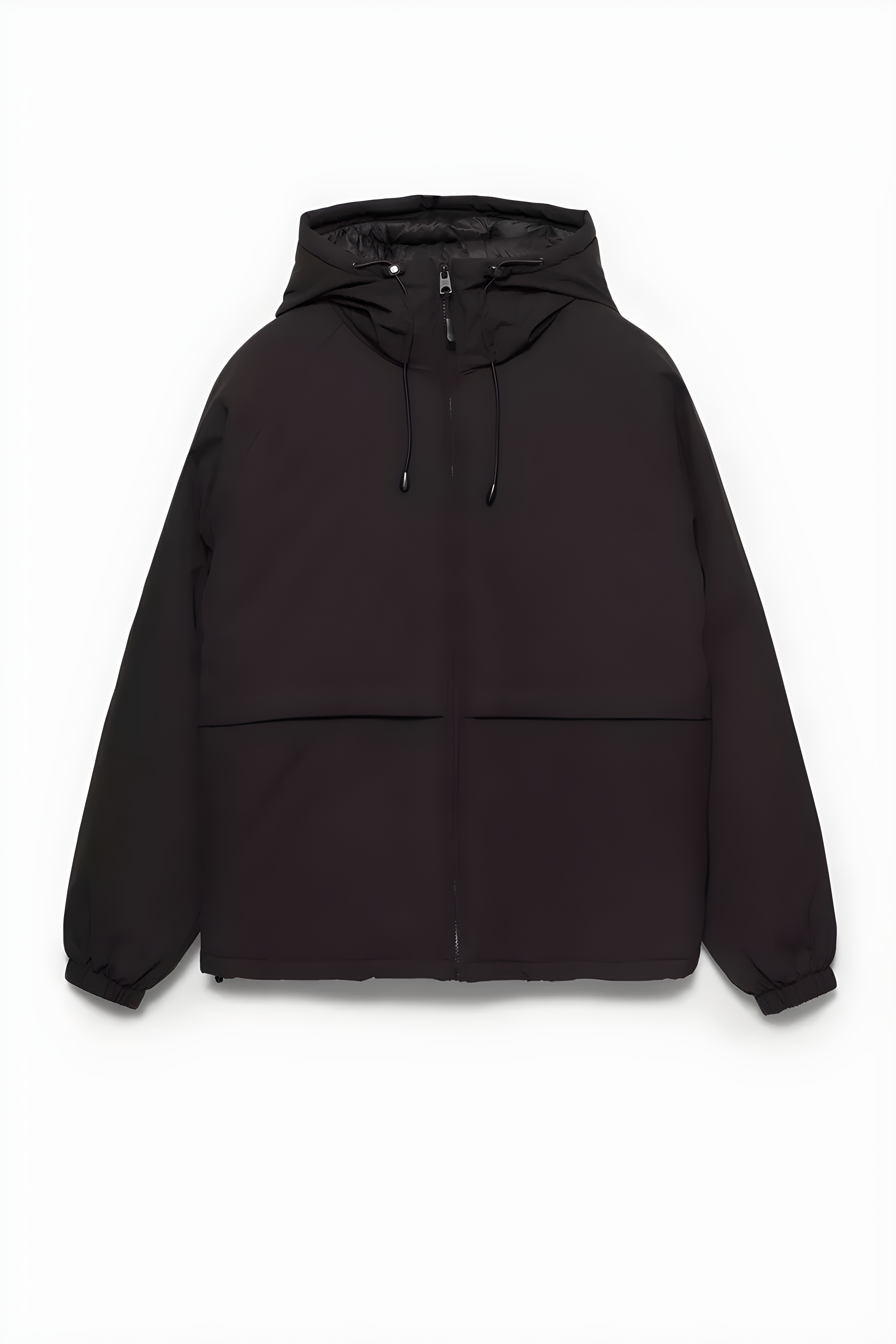 Pull&Bear High Neck Puffer Jacket — Black
