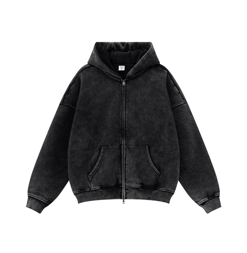 Pullshka Vintage Zip Hoodie Set — Black