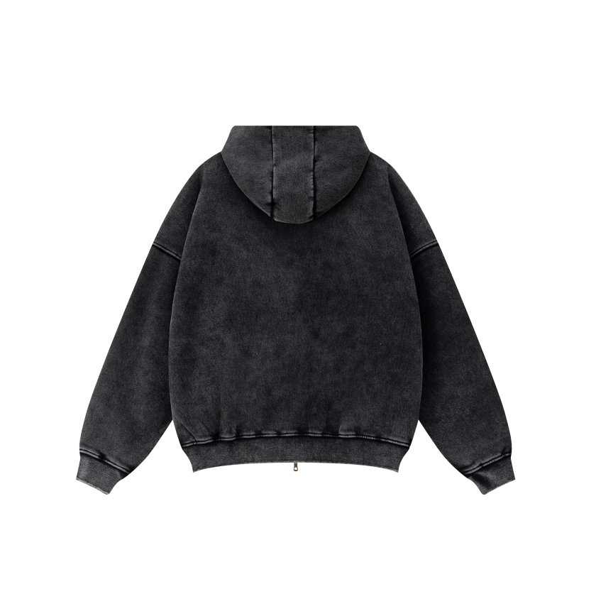 Pullshka Vintage Zip Hoodie Set — Black