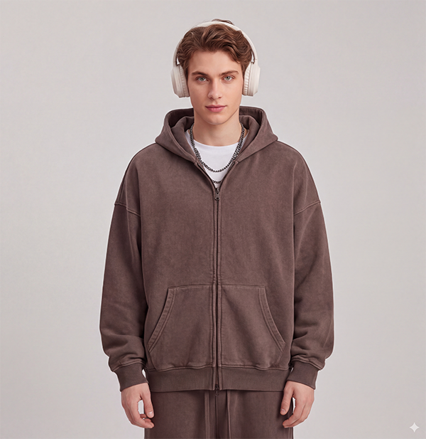 Pullshka Vintage Zip Hoodie Set — Camel