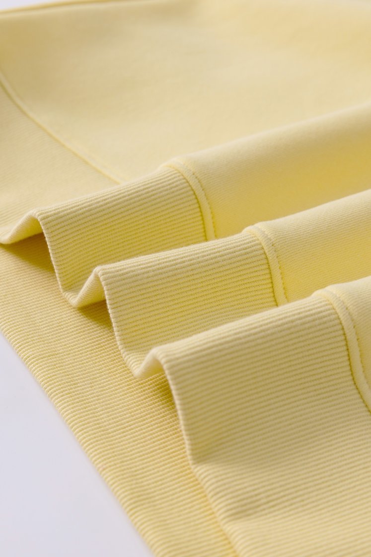 Pullshka Fleece-Lined Mock Neck Sweatshirt — Yellow