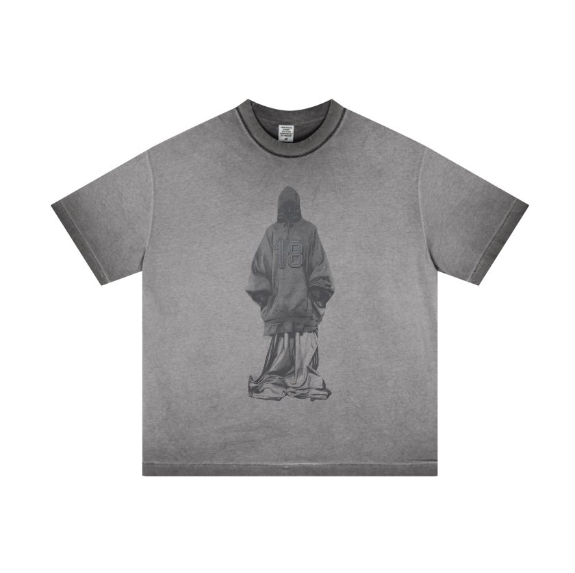 Pullshka Vintage Graphic Tee - 18 — Grey