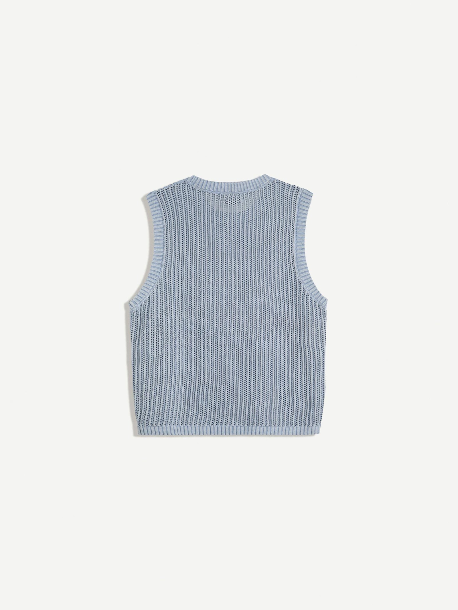 Bershka Ribbed Tank Top Grey — light blue