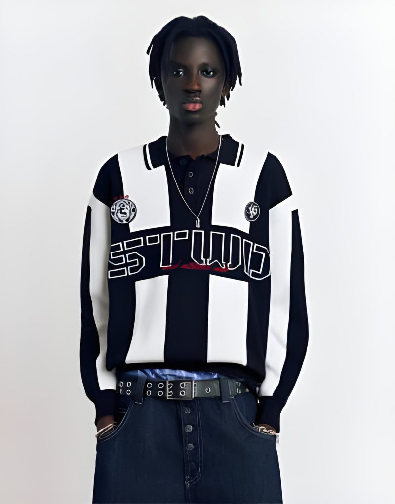 Pull&Bear STWD Polo en maille rayé