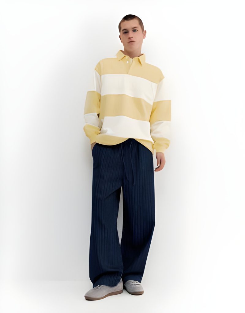 Pantalon de jogging en denim à rayures