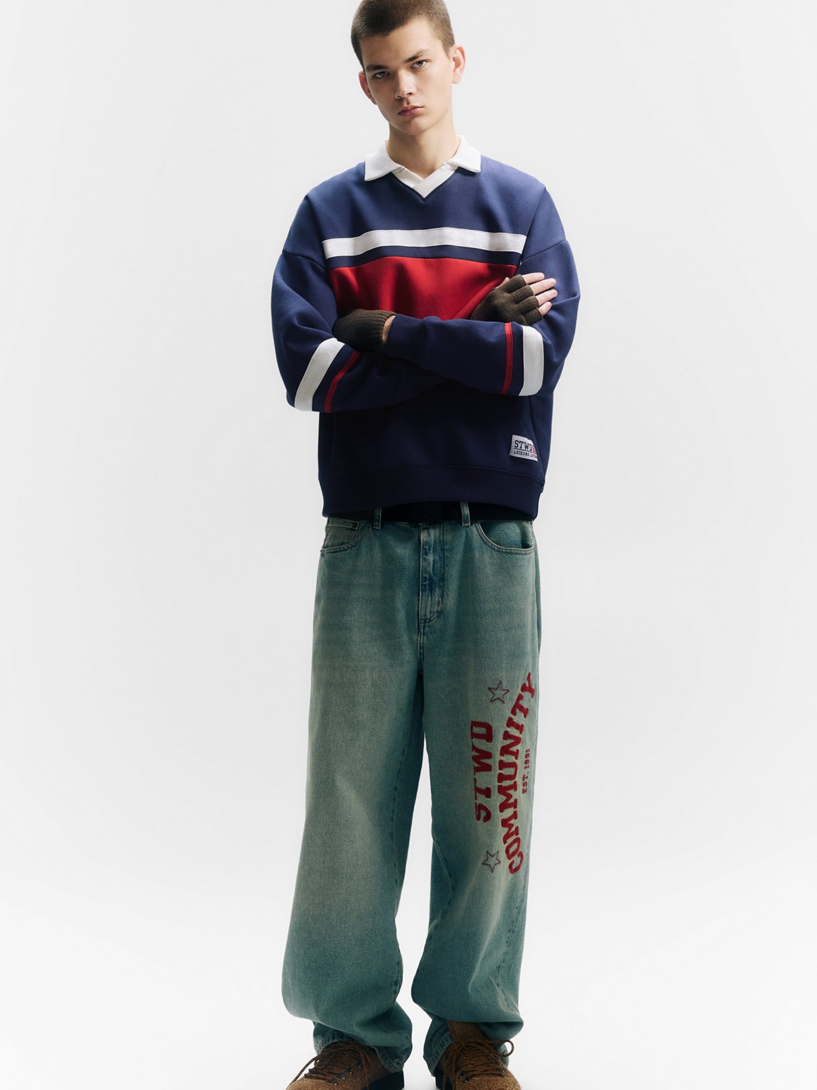 Pull&Bear STWD Sweatshirt — navy