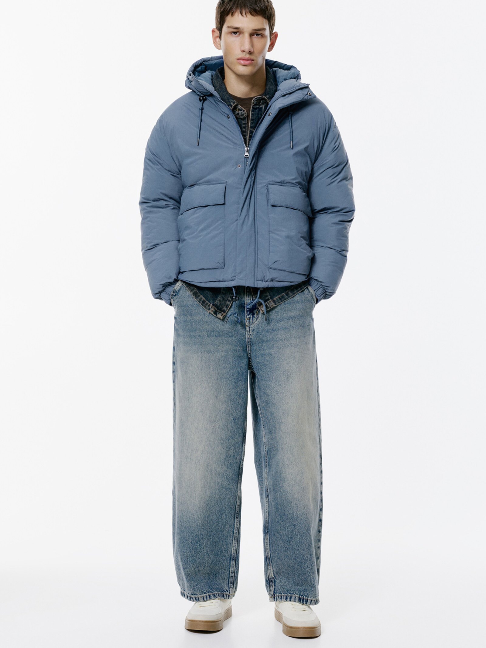 Pull&Bear Winter Jacket — Sky