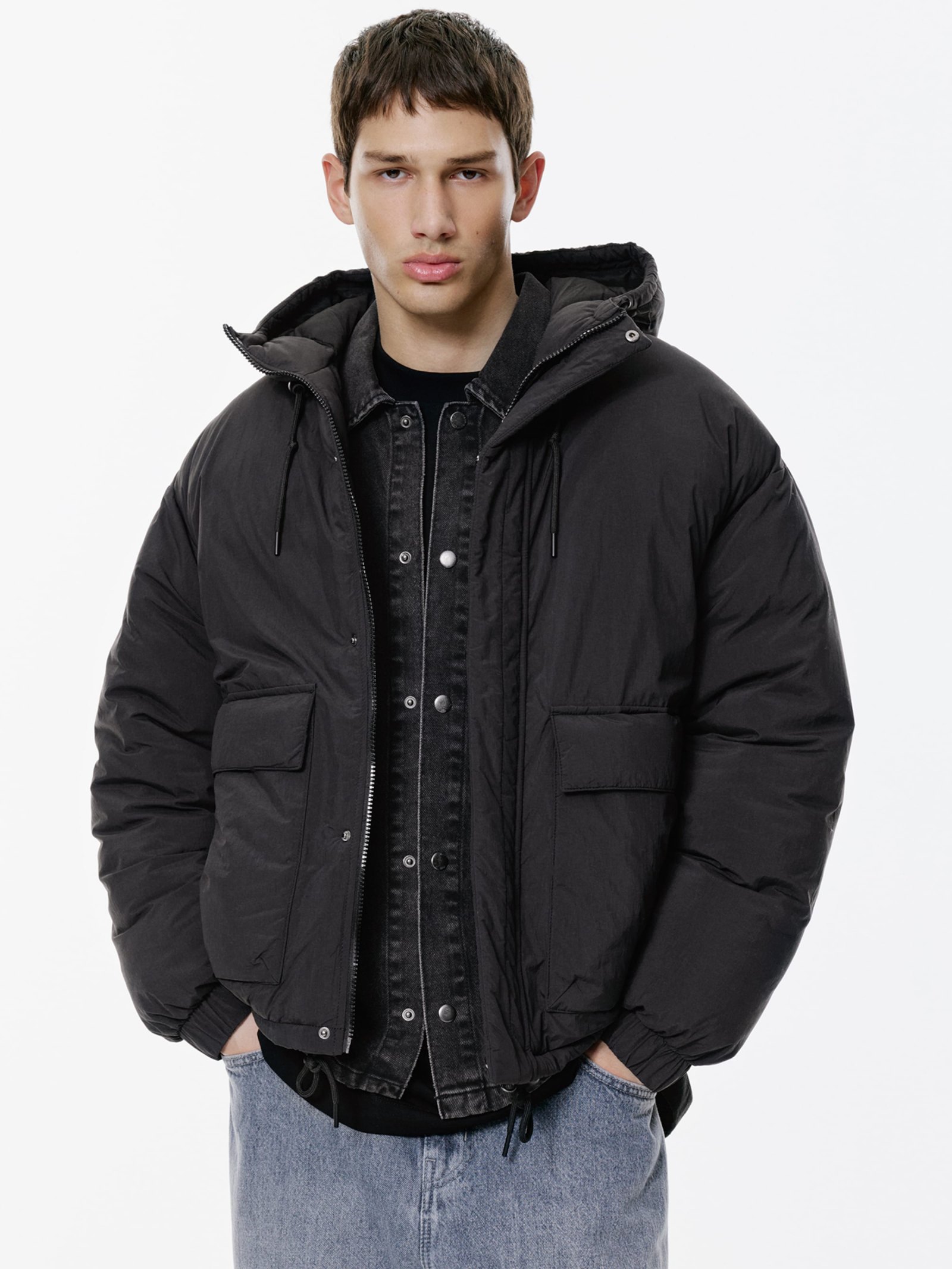 Pull&Bear Winter Jacket — black