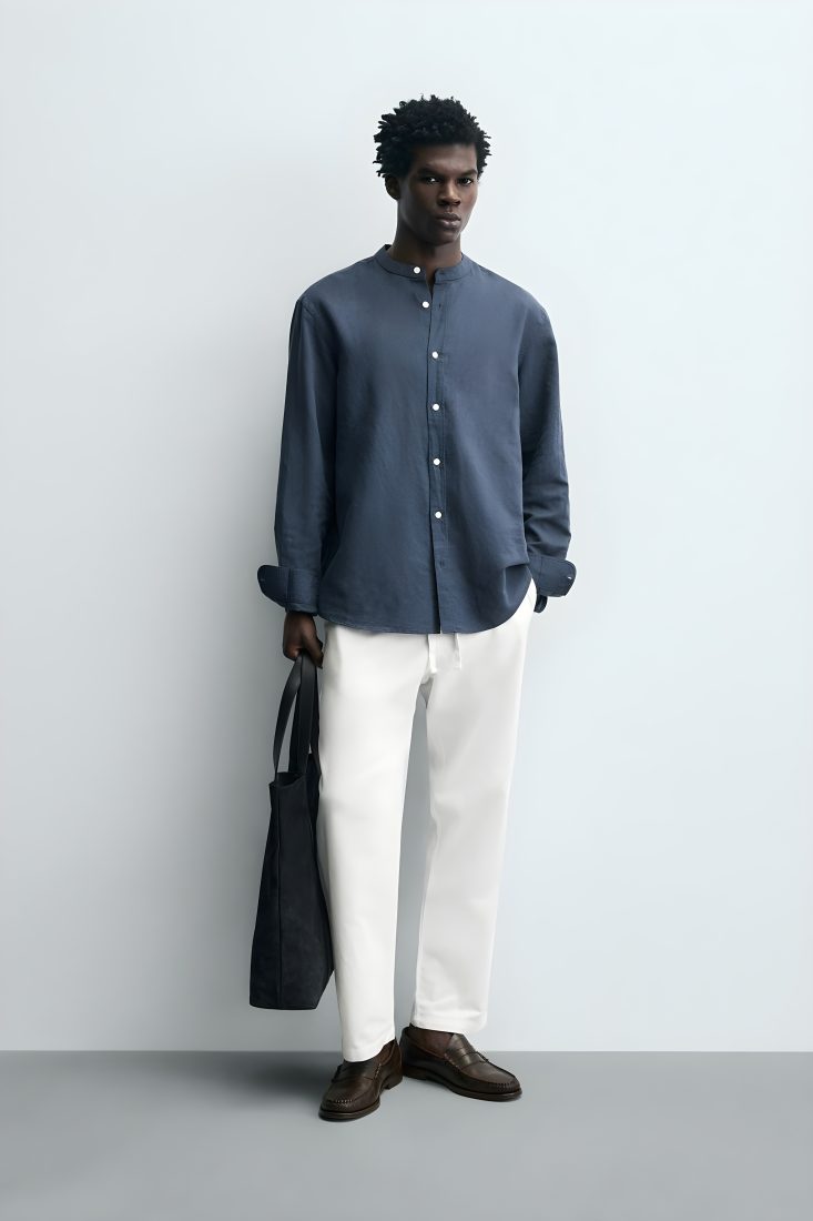 CHEMISE EN LIN ET COTON