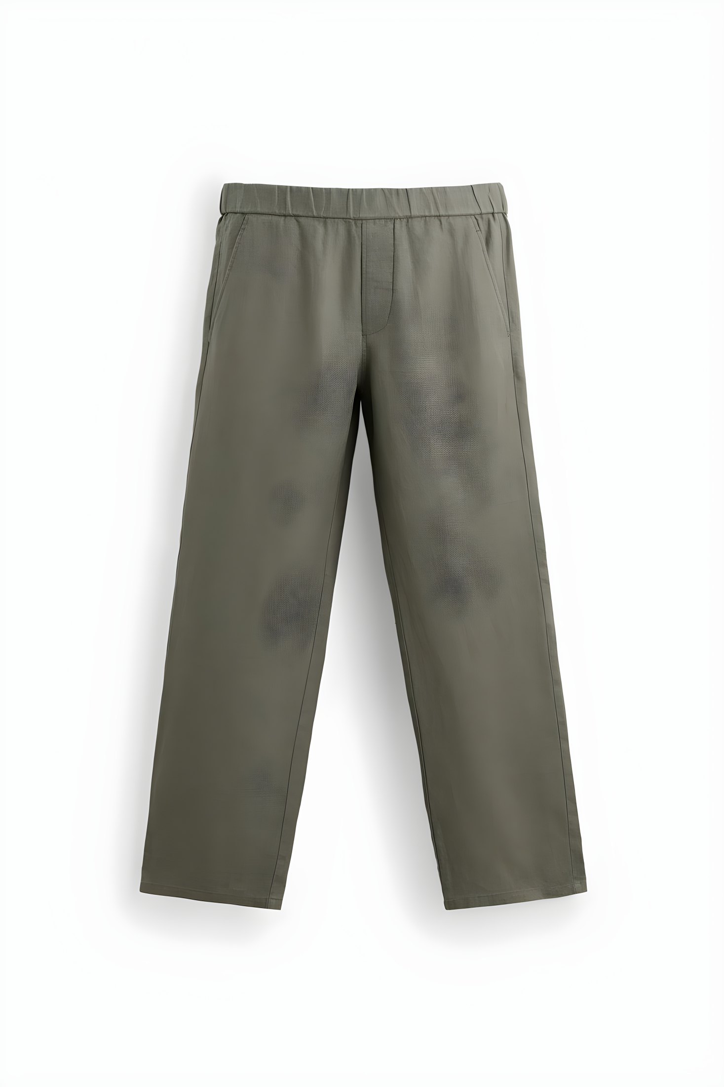 Zara Linen Khaki Trousers — Olive
