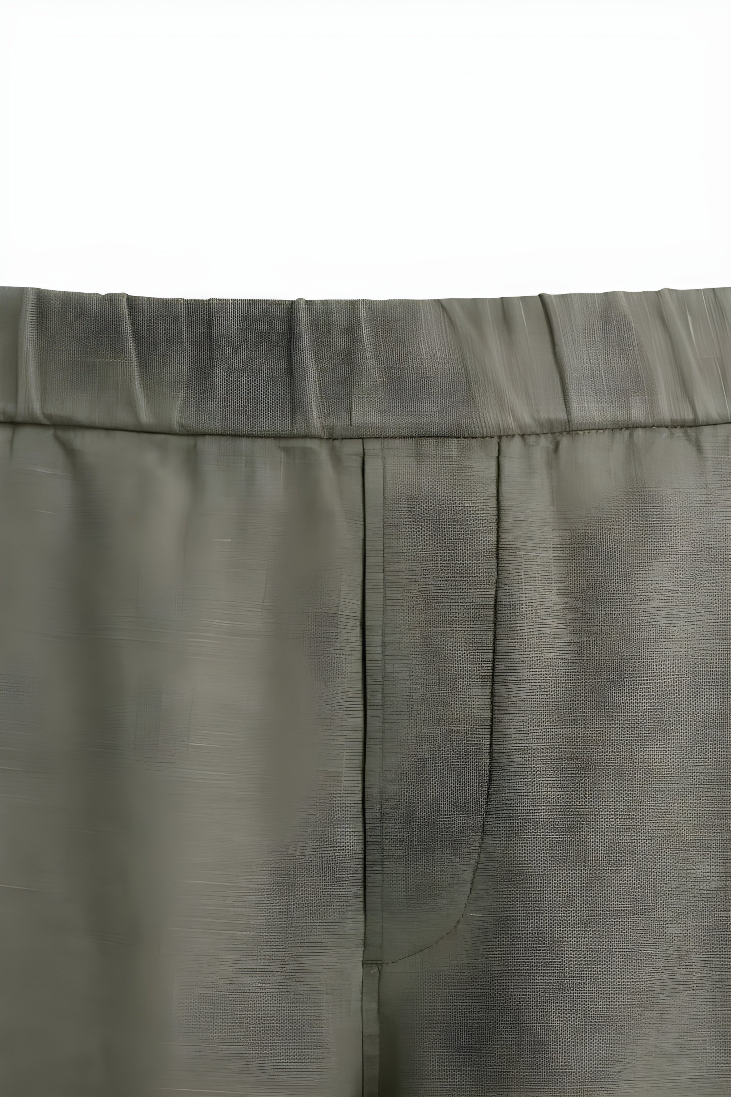 Zara Linen Khaki Trousers — Olive