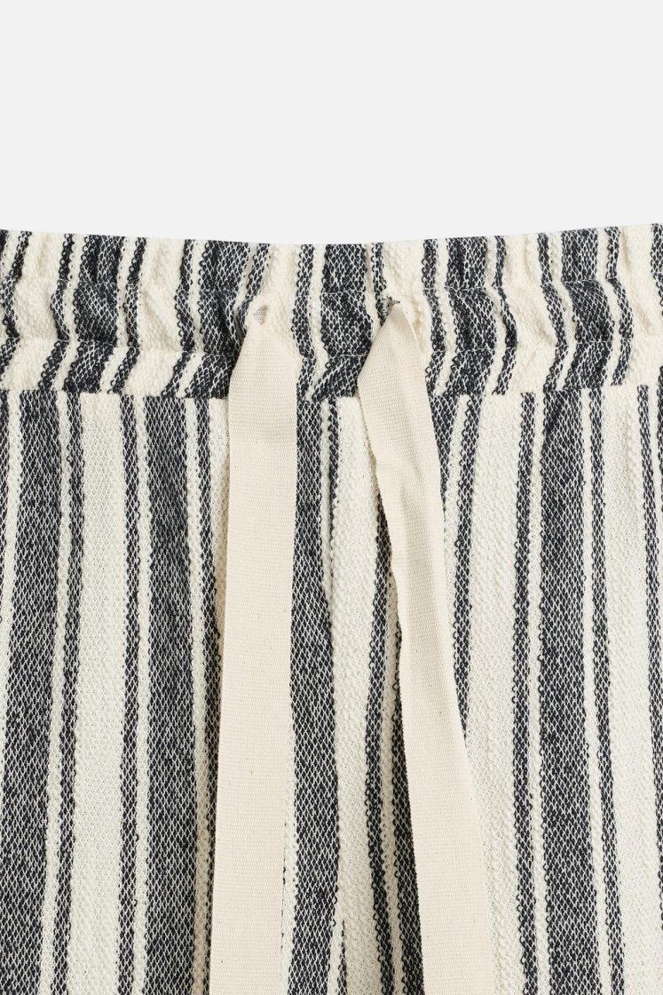 Zara Jacquard Stripe Trousers — White