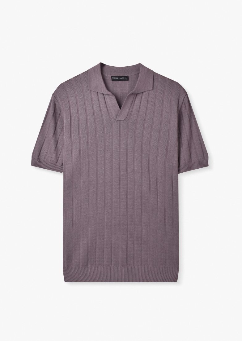 Polo en maille côtelée