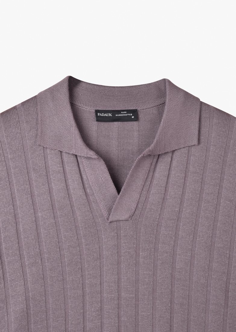 Polo en maille côtelée