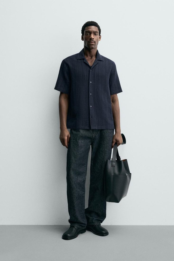 CHEMISE JACQUARD GÉOMÉTRIQUE