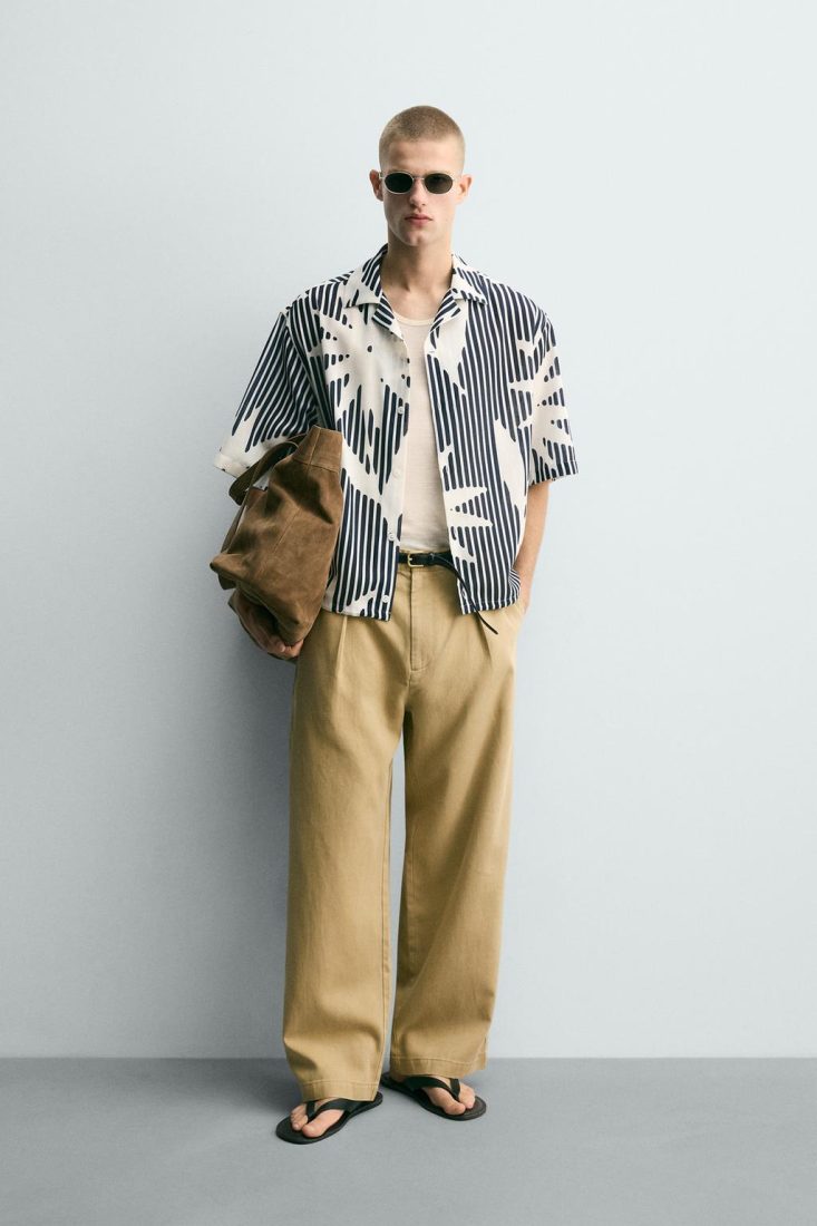 CHEMISE COUPE BOXY À IMPRIMÉ RAYURES