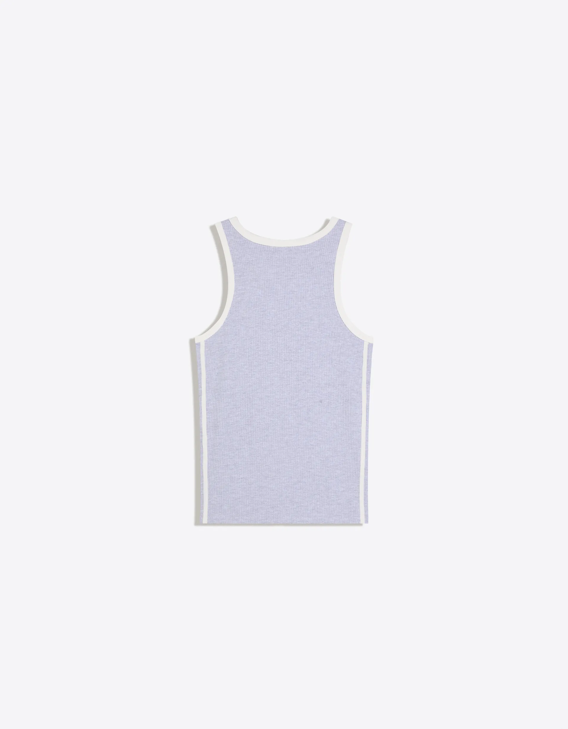 Bershka Débardeur côtelé contrastant style rétro — Light Grey
