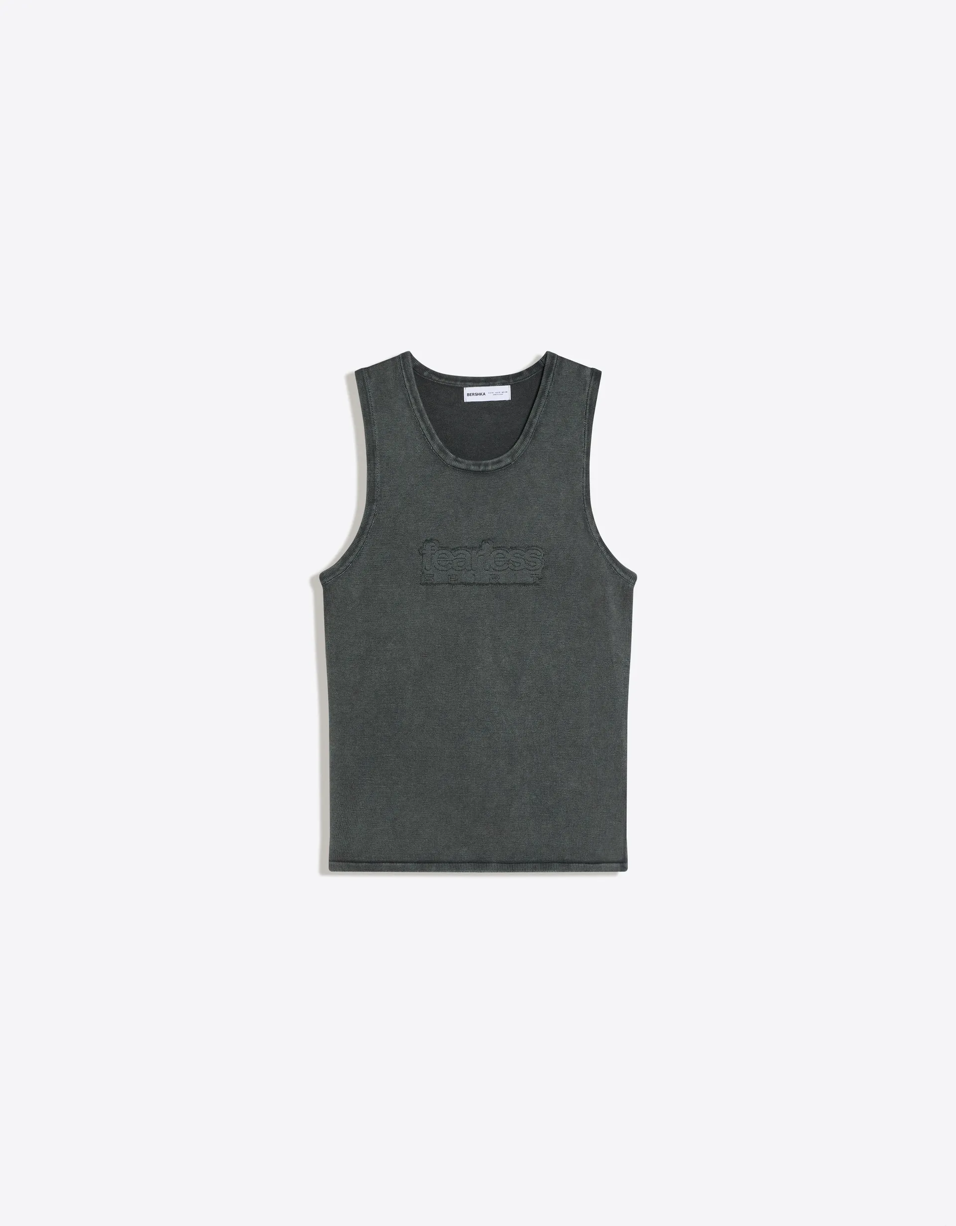 Bershka Débardeur délavé à écusson — Grey