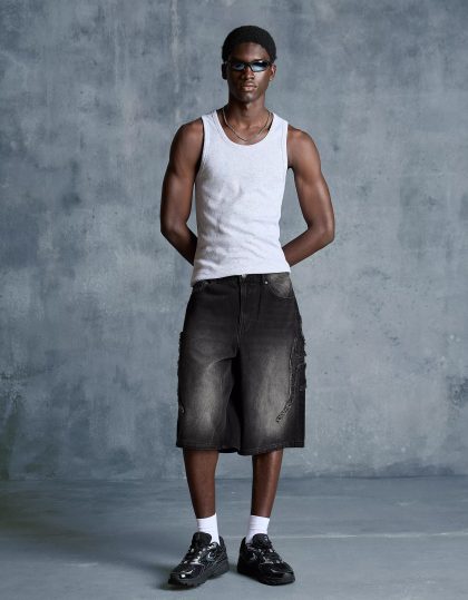 Bermuda baggy fit à patch
