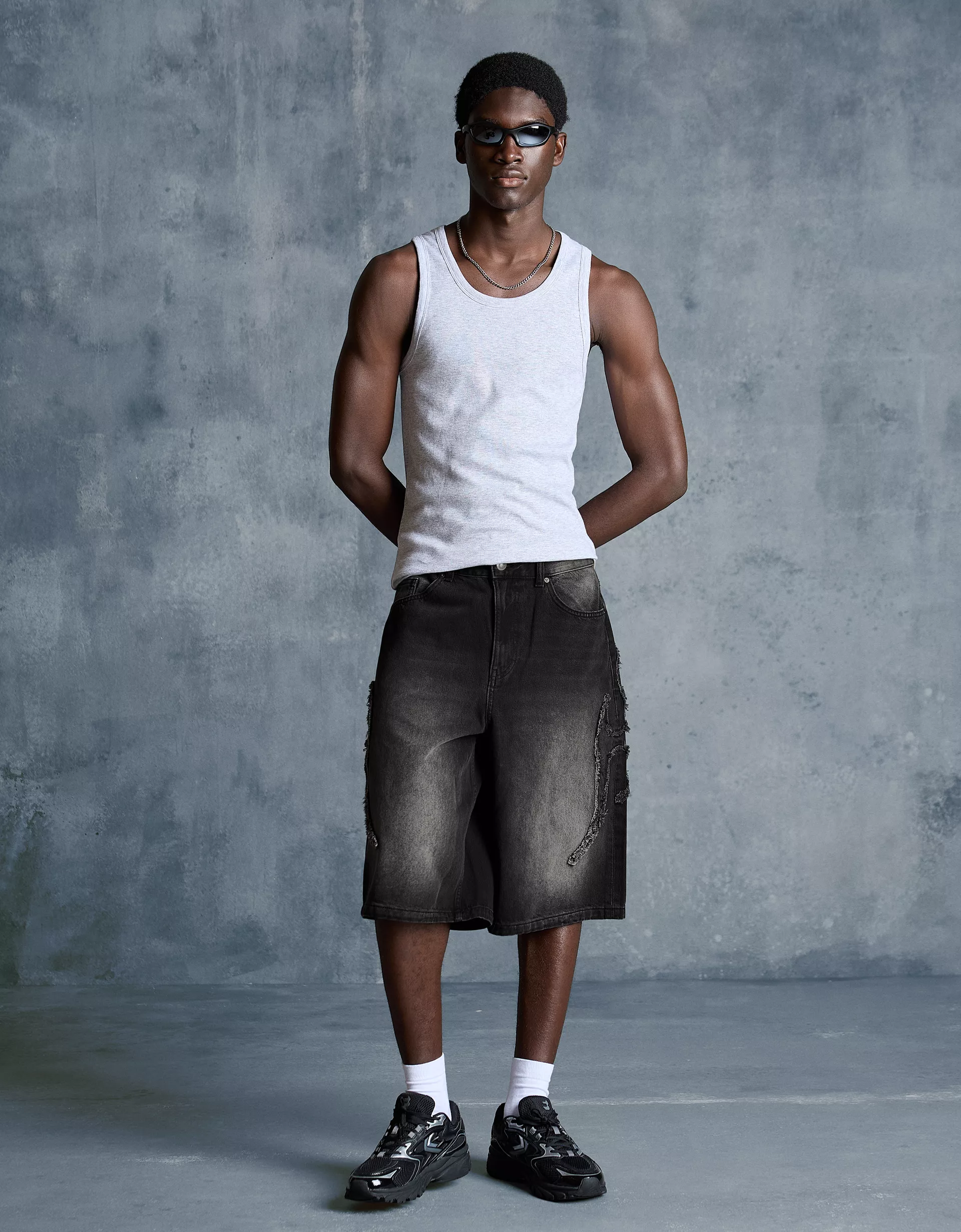 Bermuda baggy fit à patch