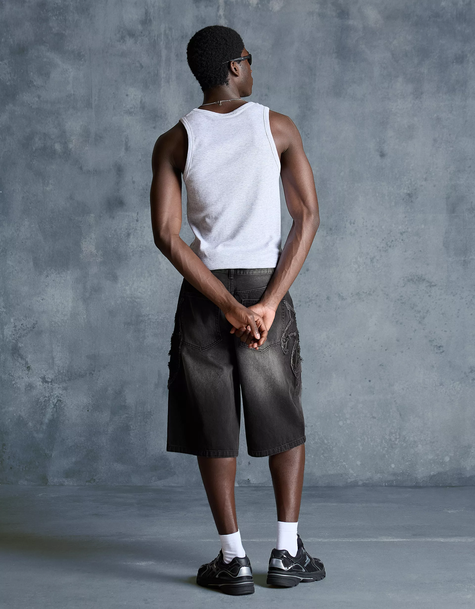 Bermuda baggy fit à patch