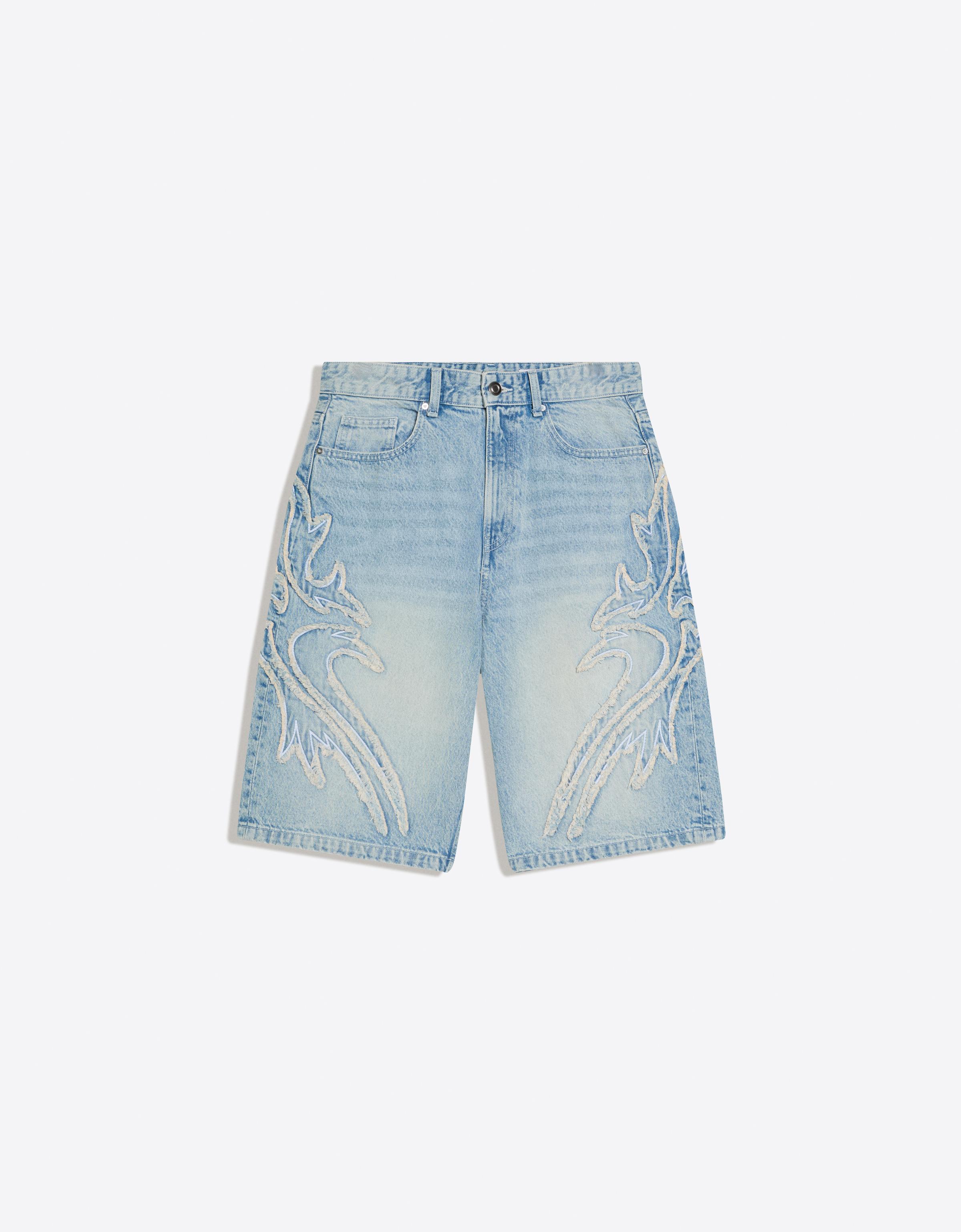 Bershka Bermuda baggy fit à patch — Royal