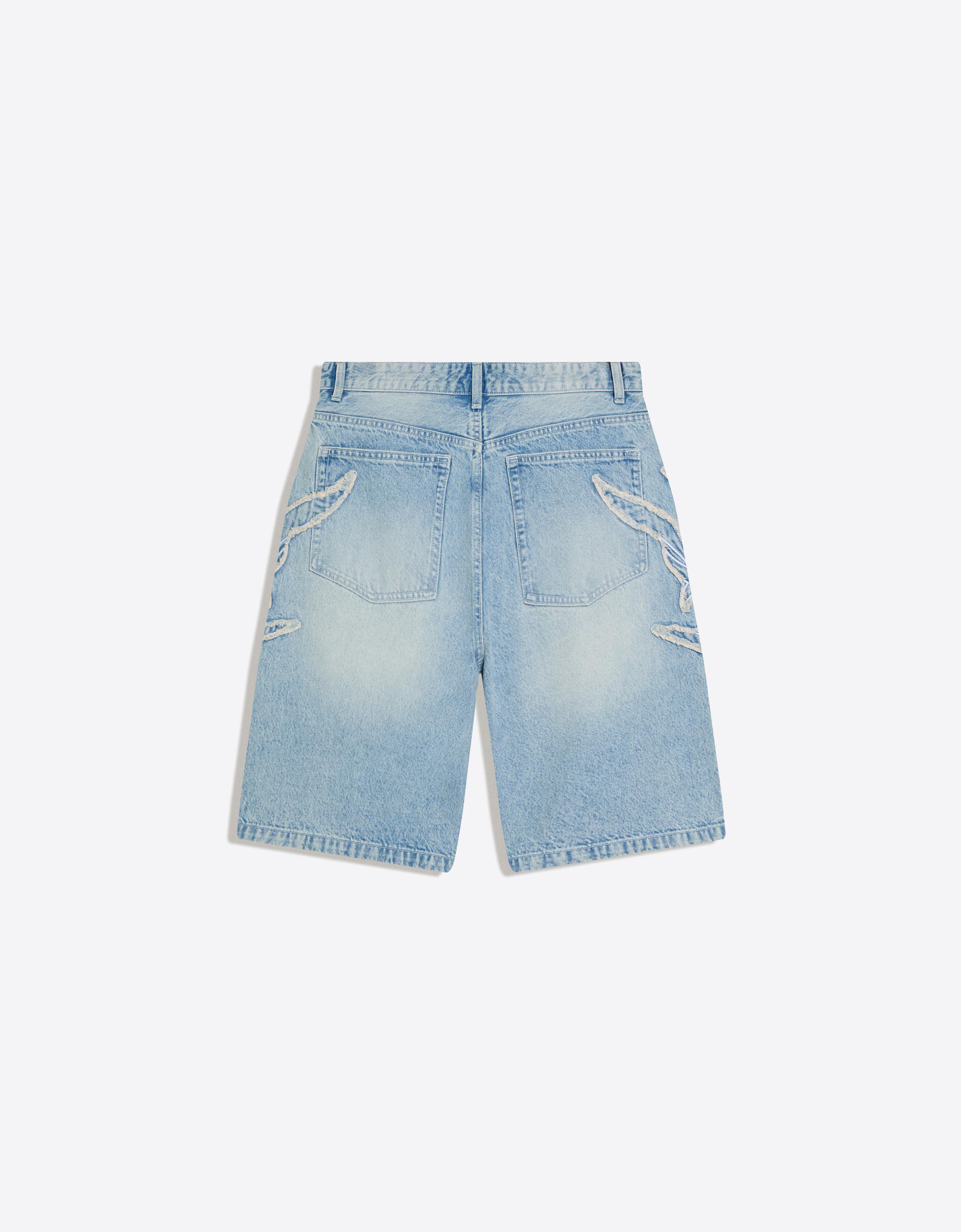 Bershka Bermuda baggy fit à patch — Royal