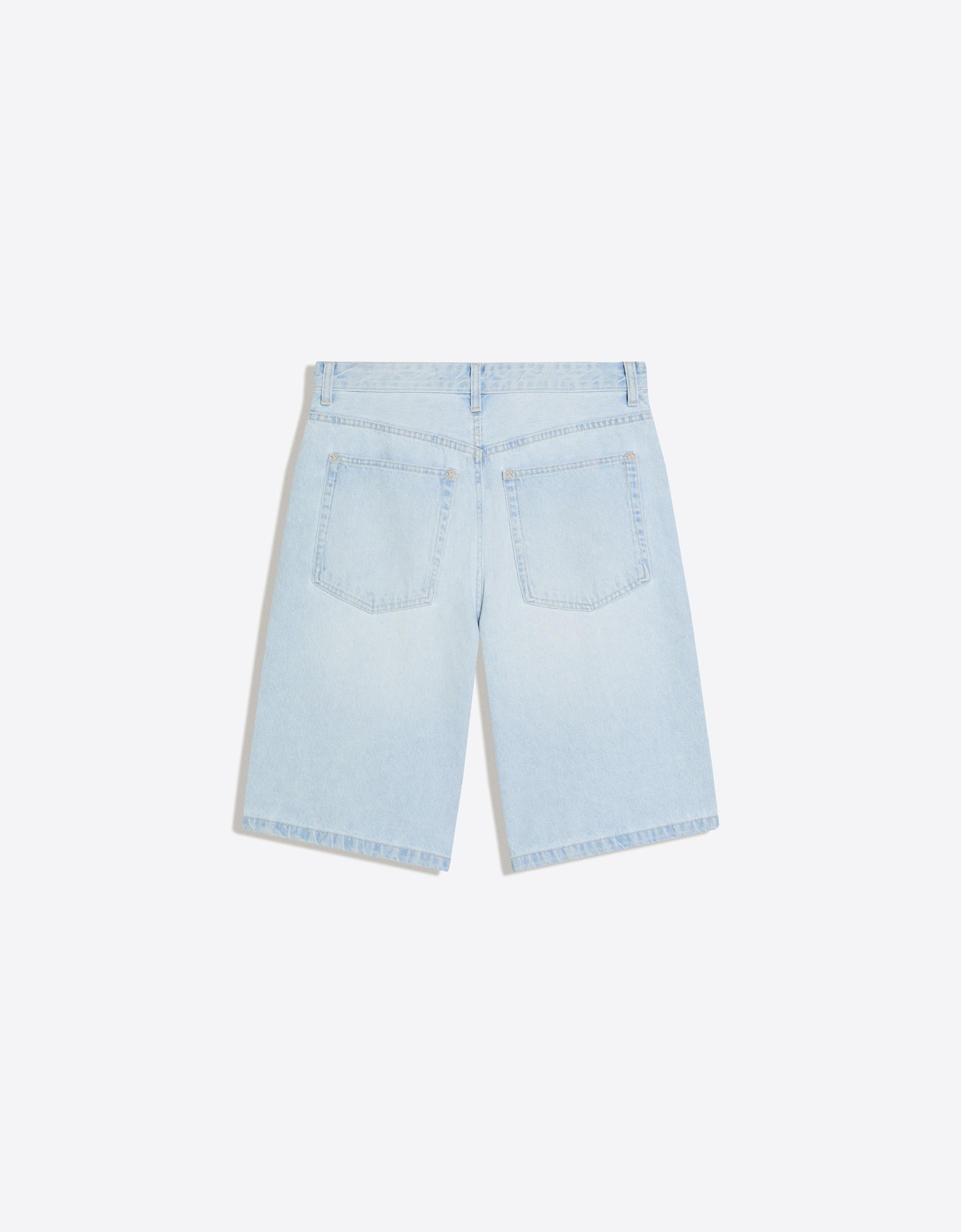 Bershka Bermuda denim baggy fit — Blue