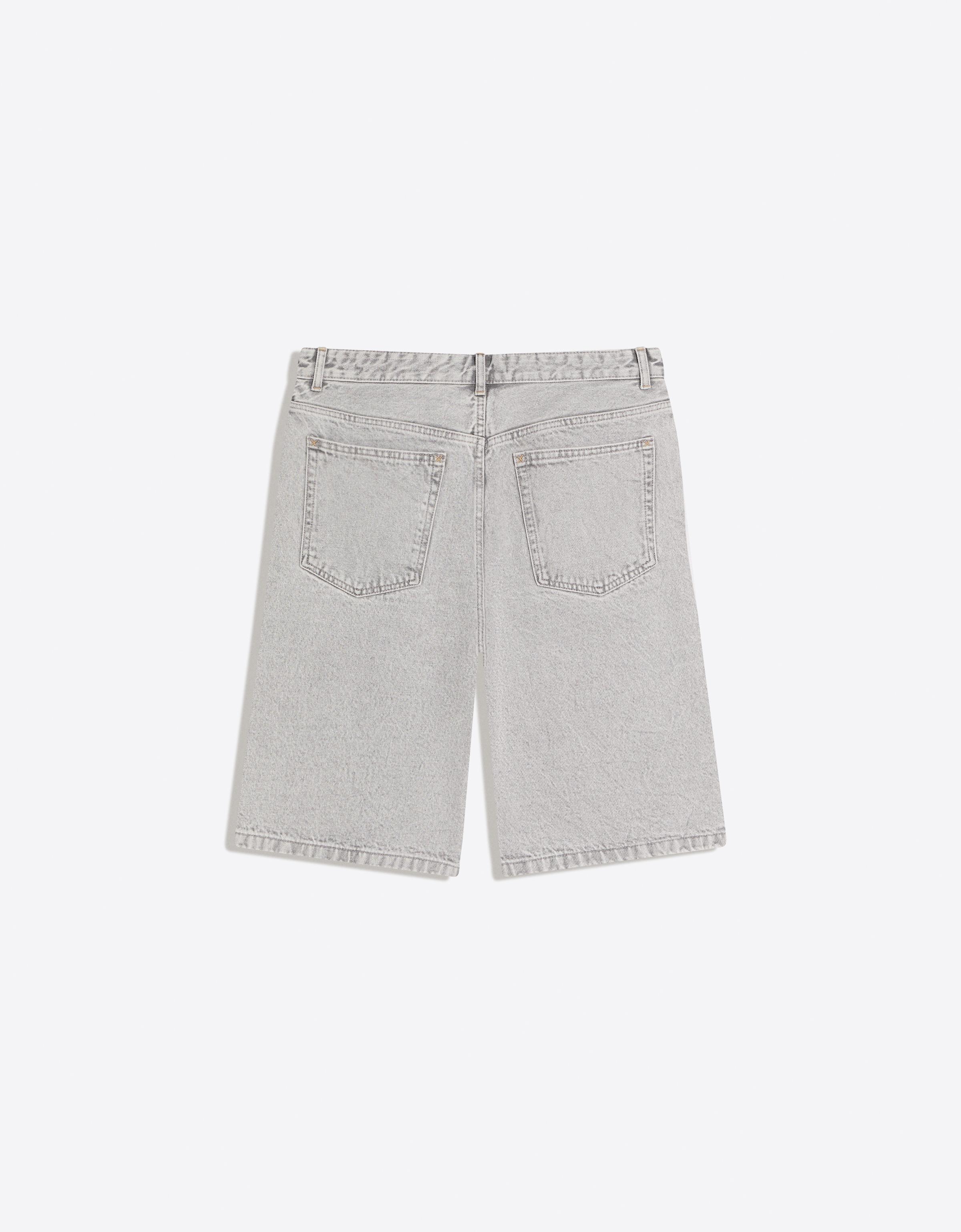 Bershka Bermuda denim baggy fit — Slate