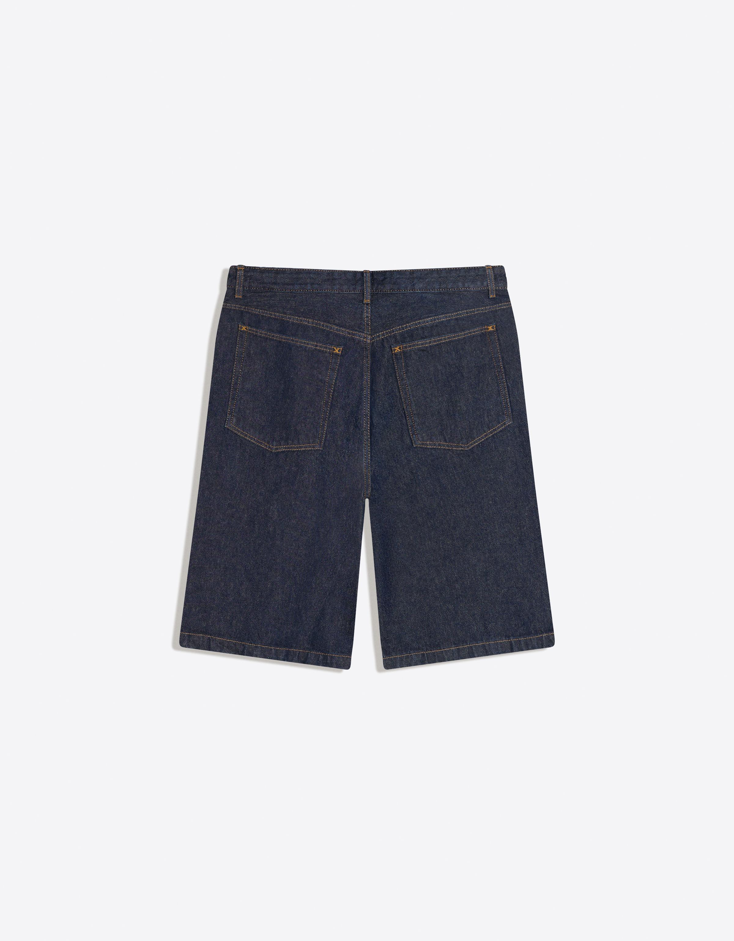 Bershka Bermuda denim baggy fit — Navy