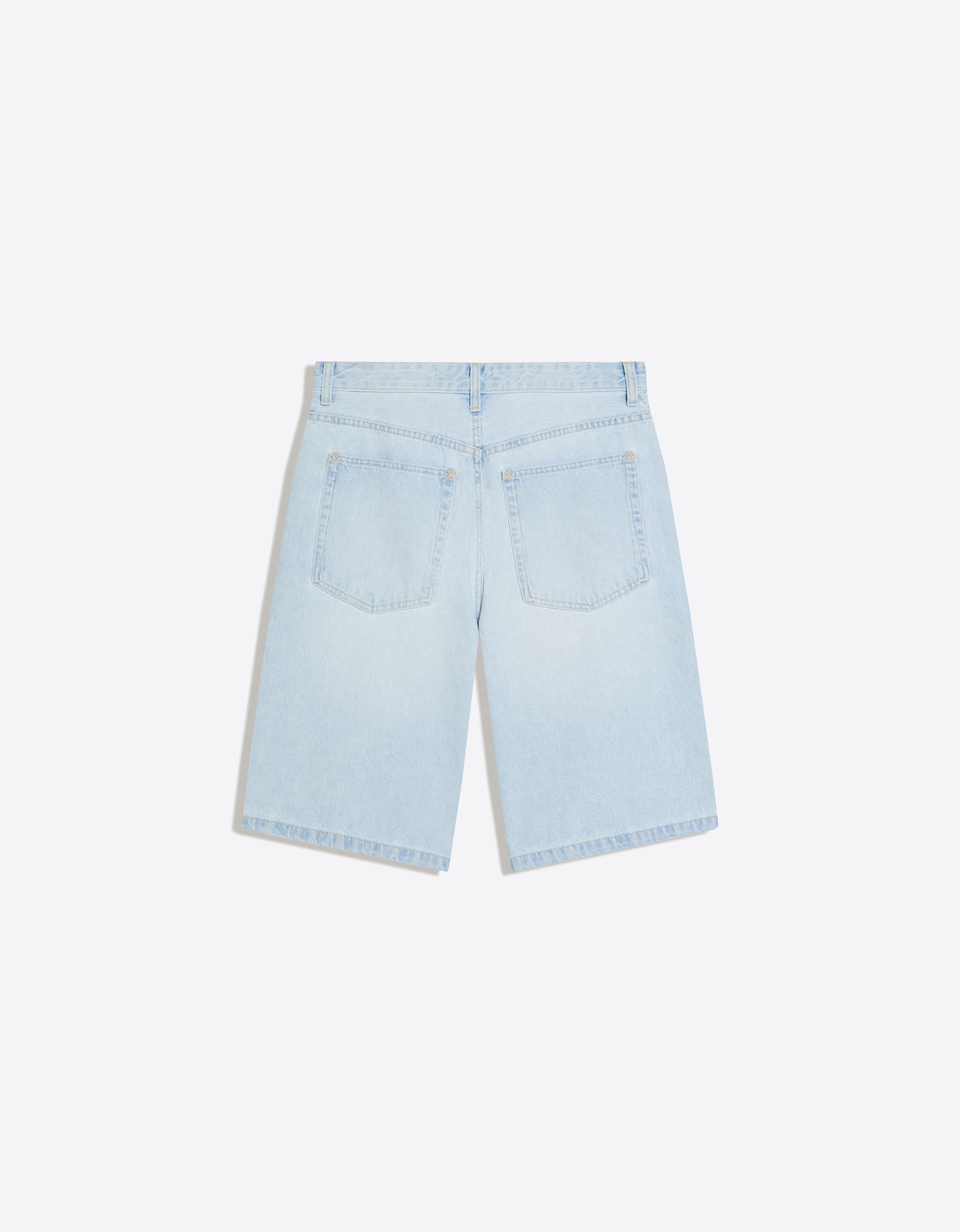 Bershka Bermuda denim baggy fit — Blue