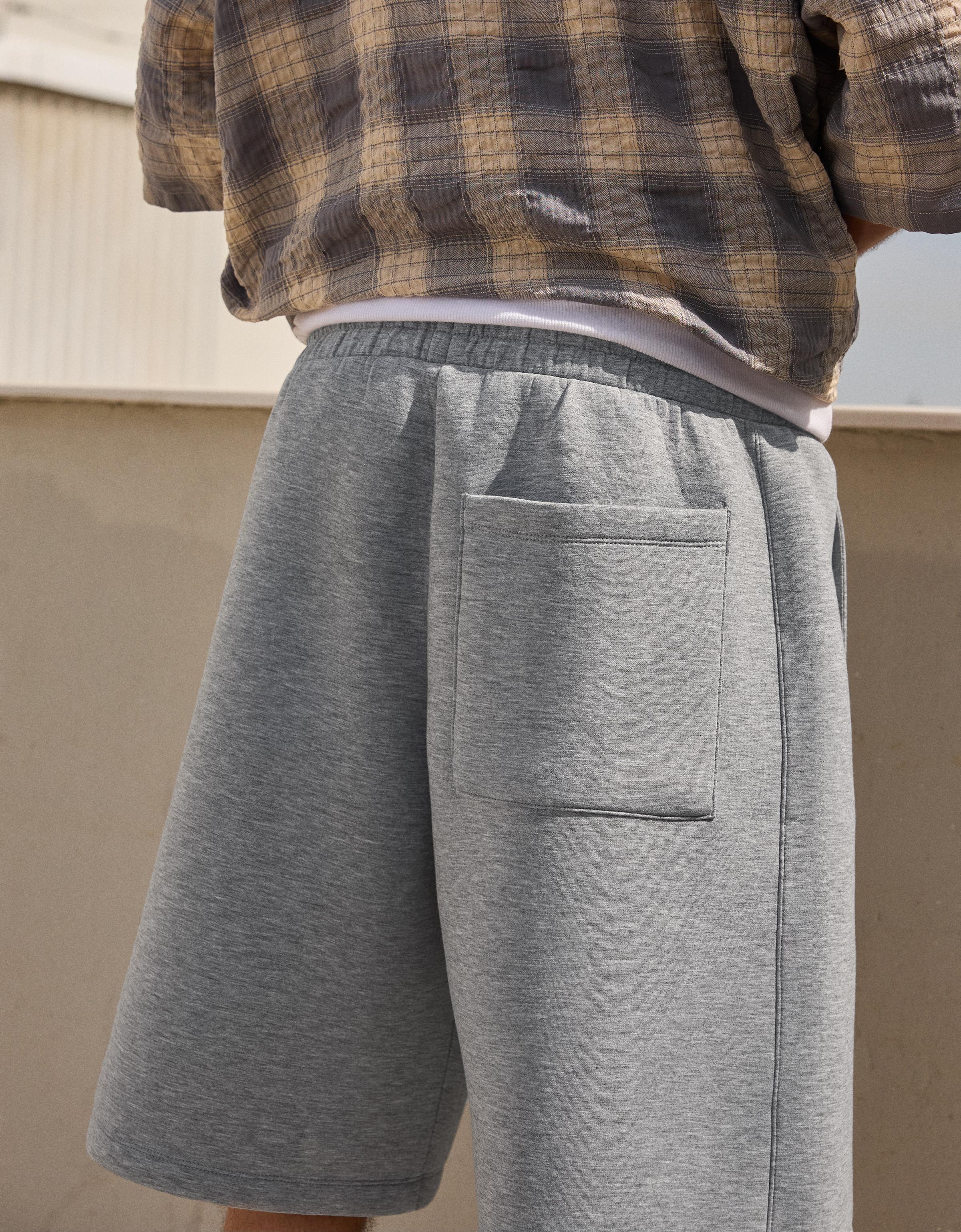 Bershka Bermuda effet néoprène oversize — Slate