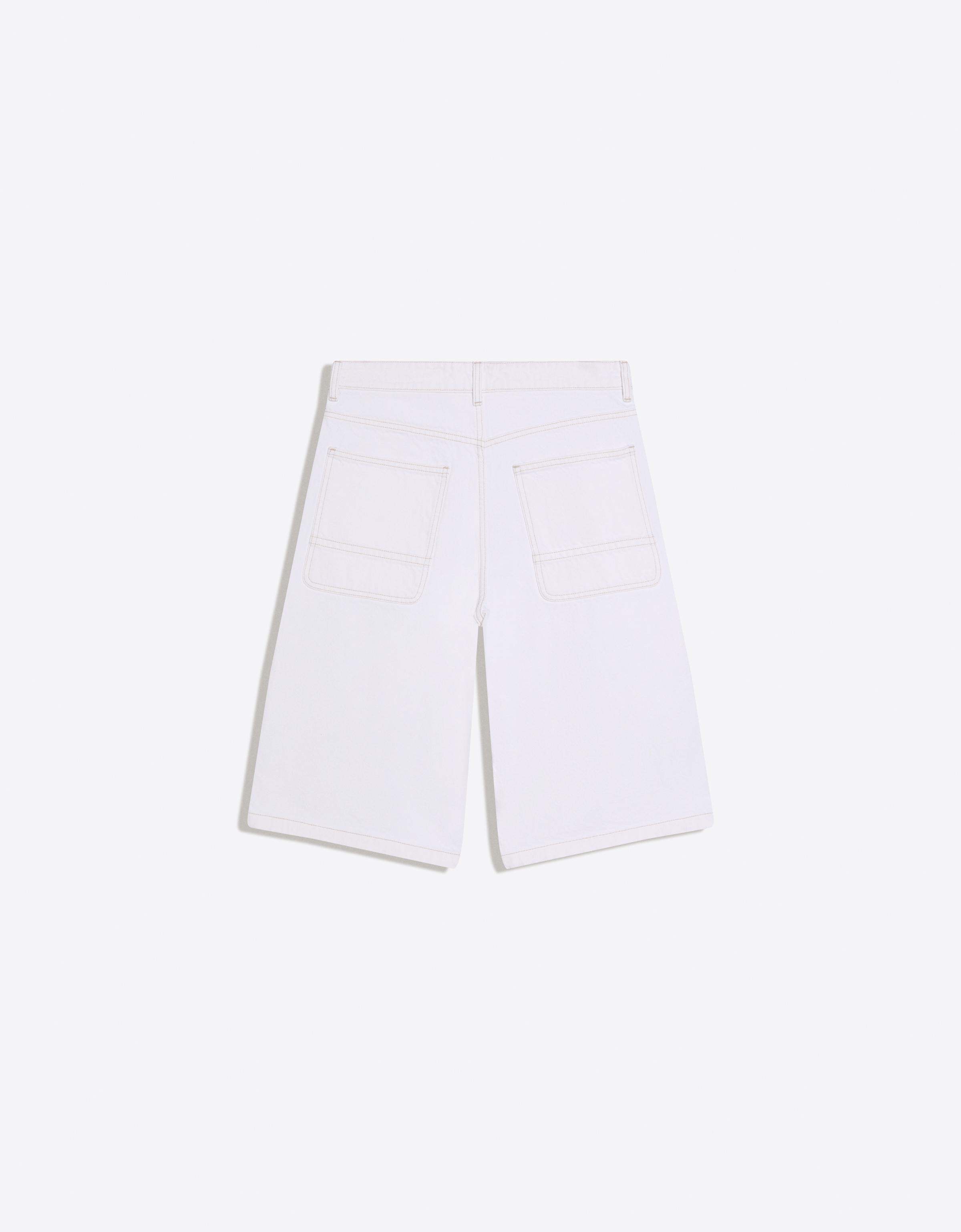 Bershka Bermuda Jean Skater — White