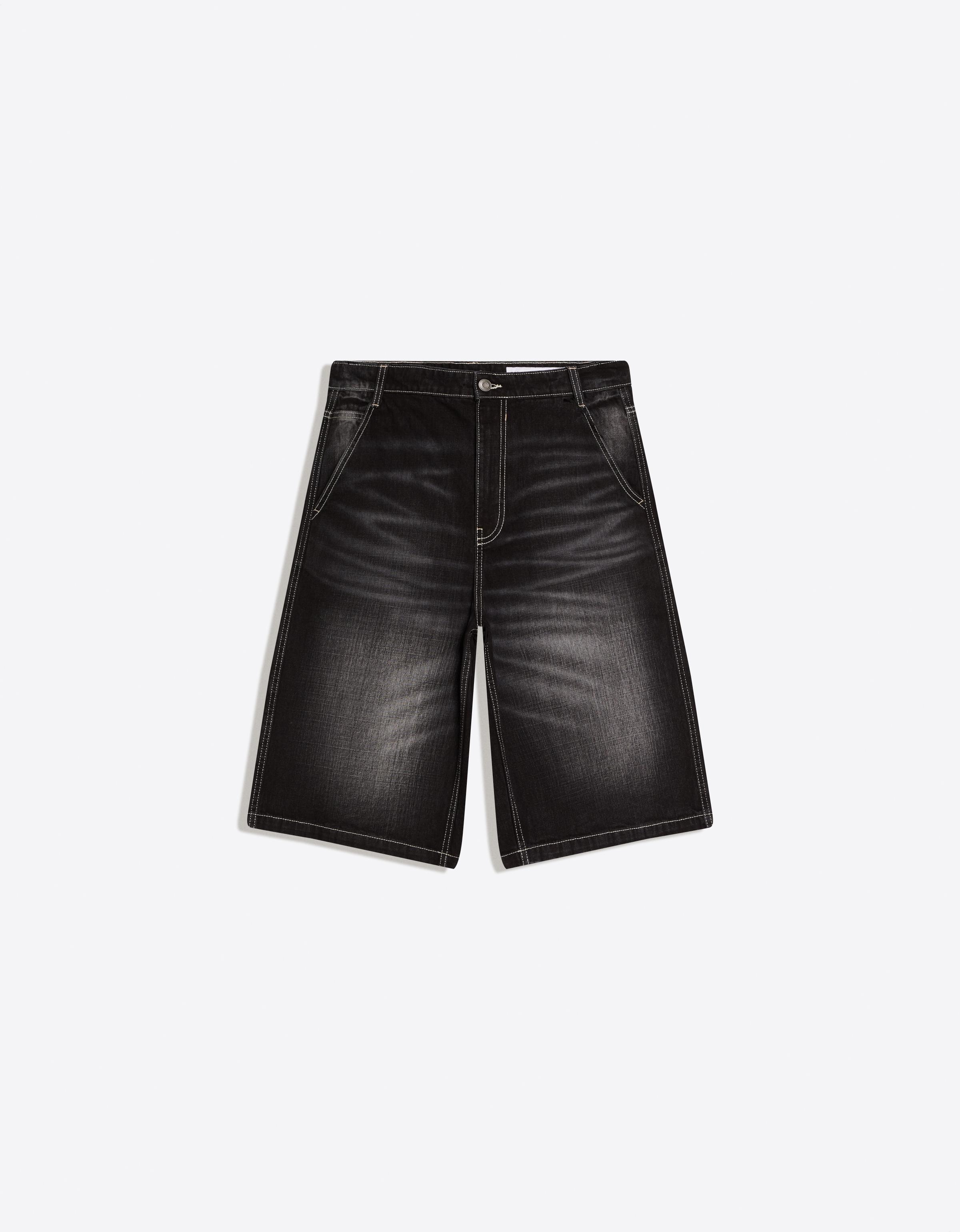 Bershka Bermuda Jean Skater — Black