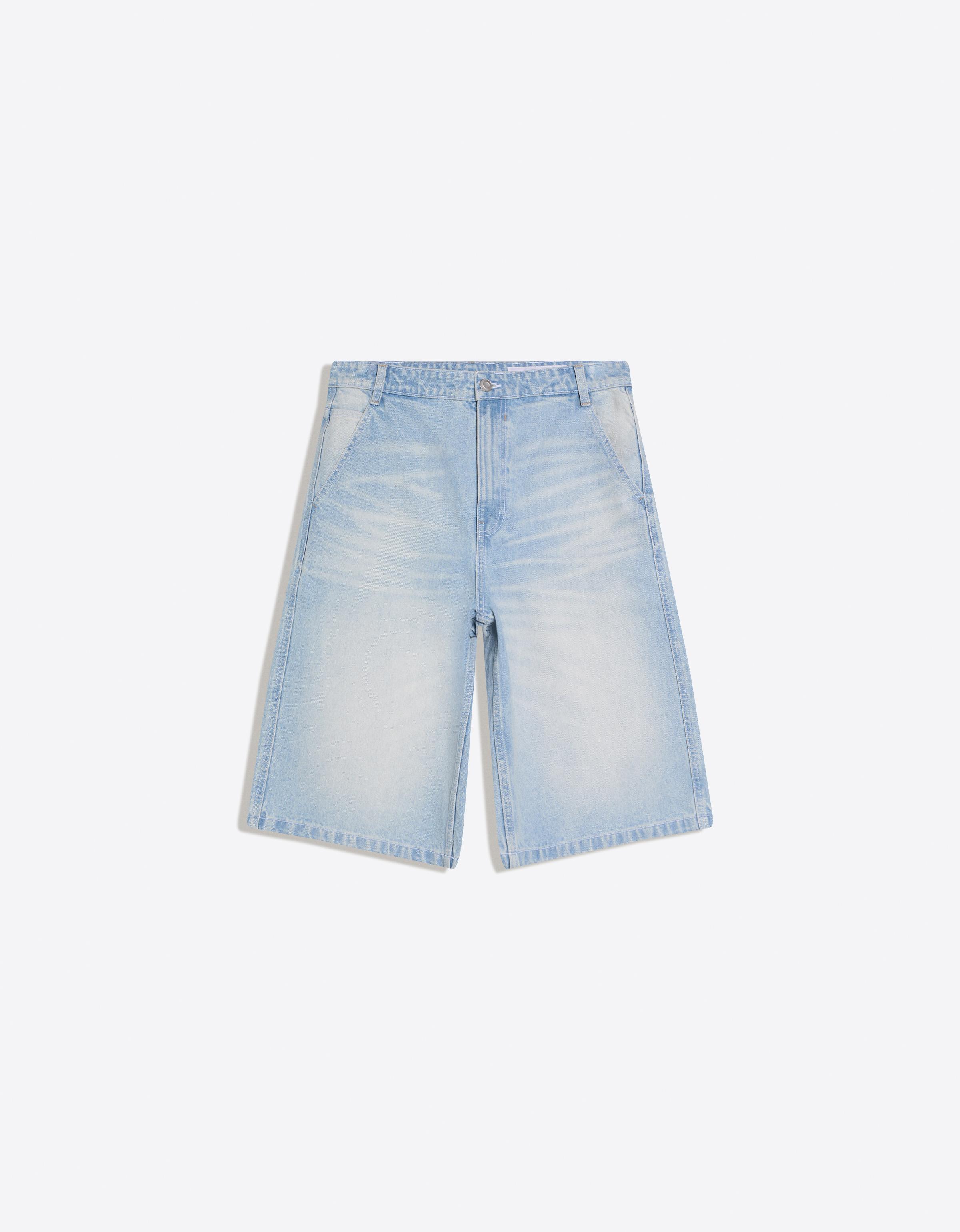 Bershka Bermuda Jean Skater — Sky Blue