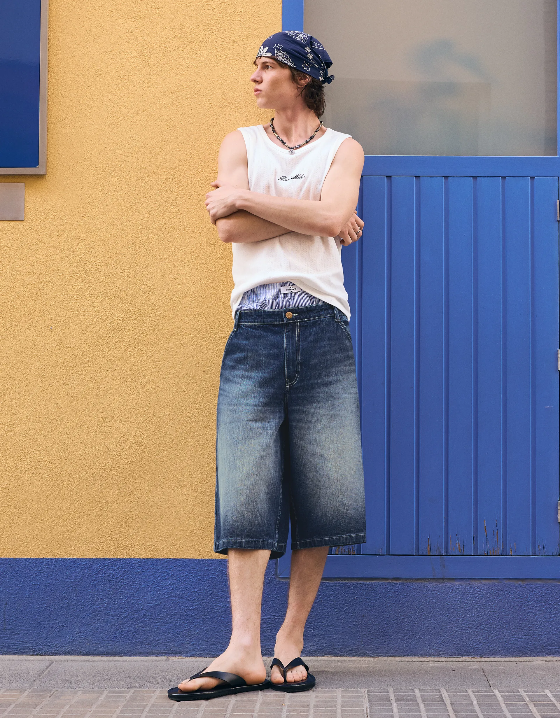 Bermuda skater en jean