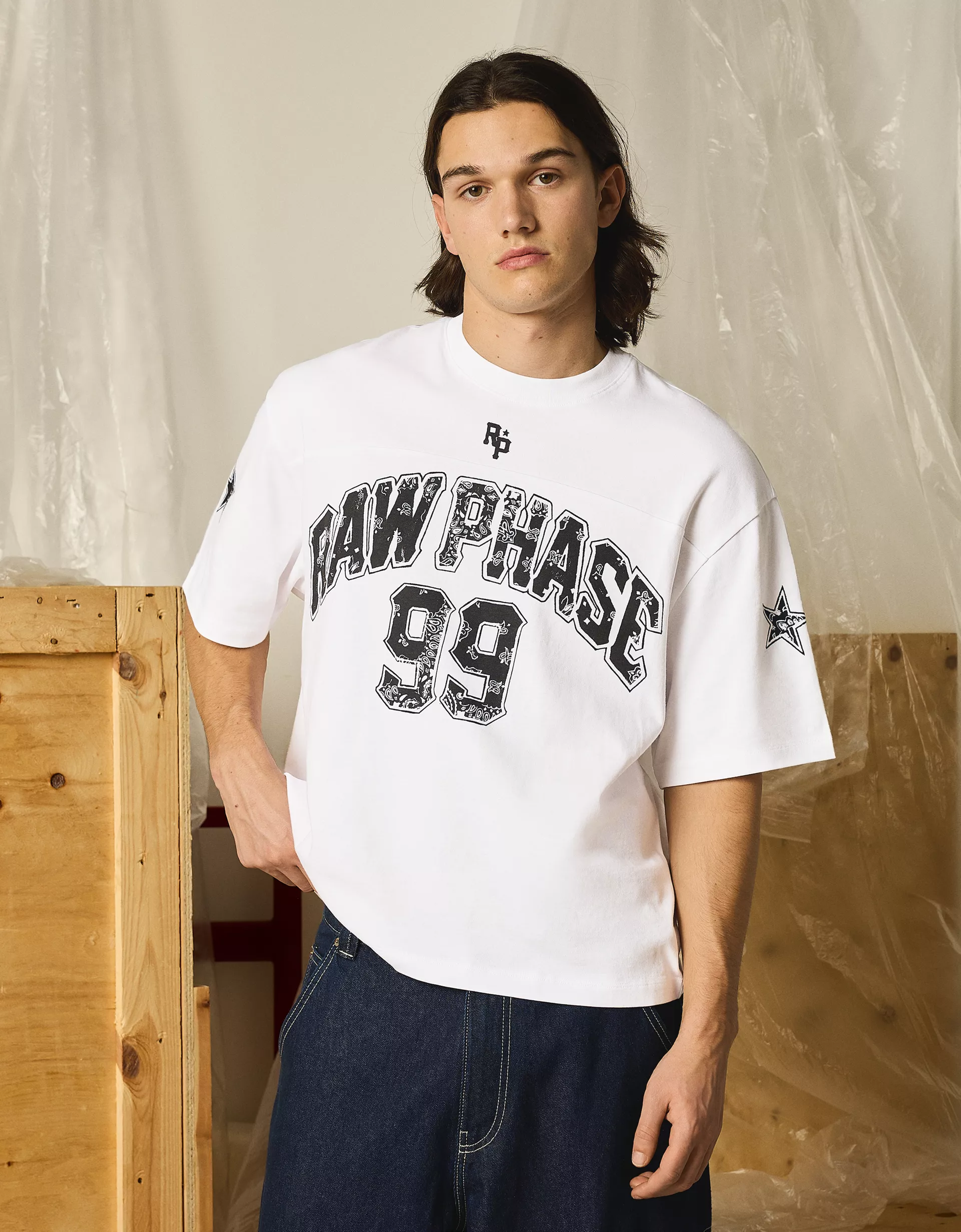 T-shirt boxy à motif