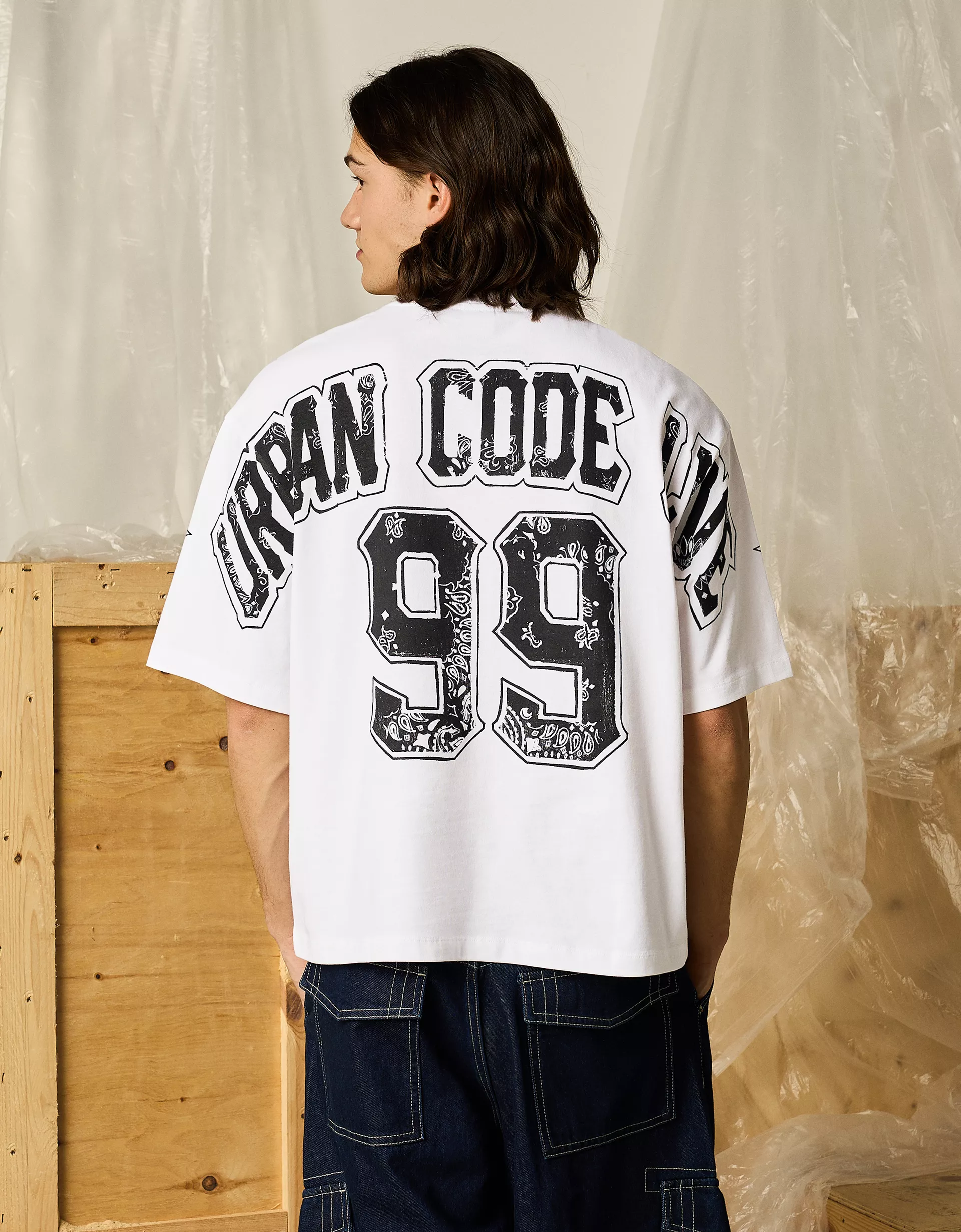 T-shirt boxy à motif