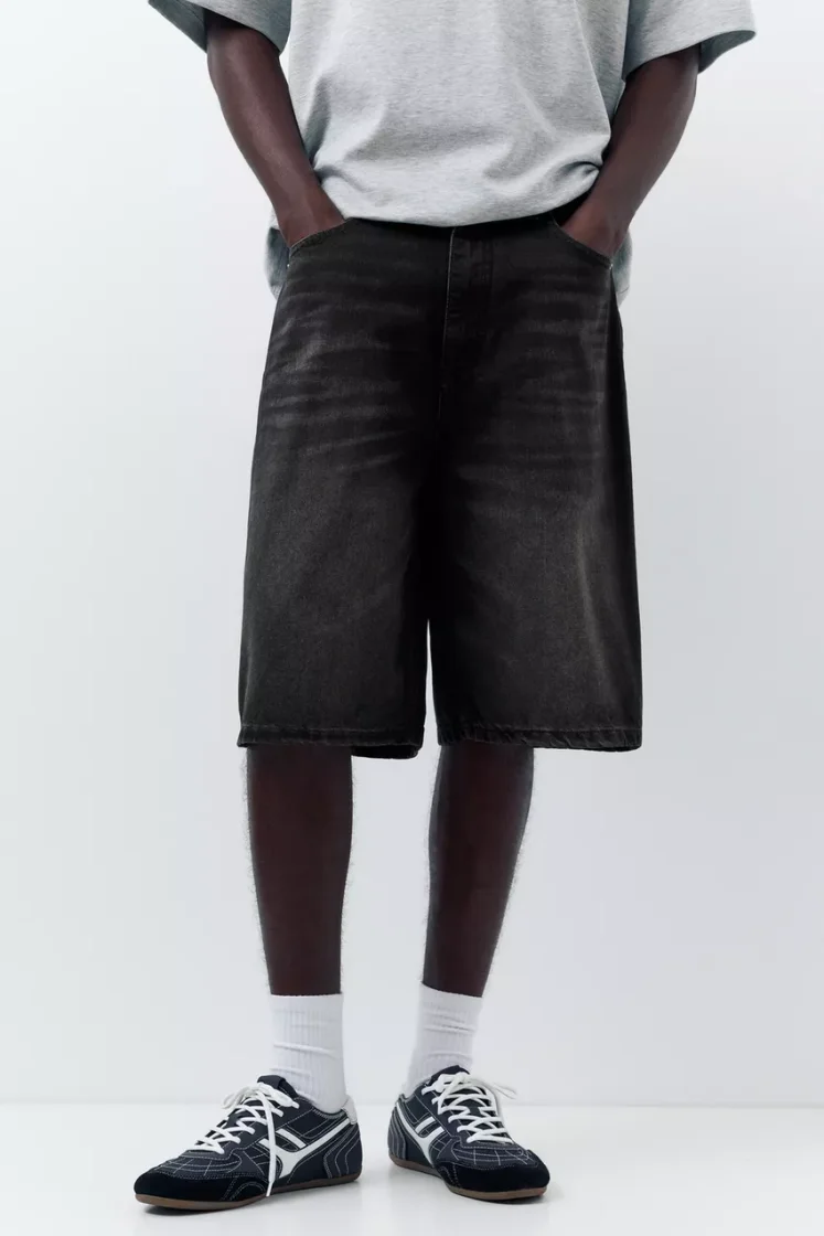 Pull&Bear Bermuda en jean skater — Navy
