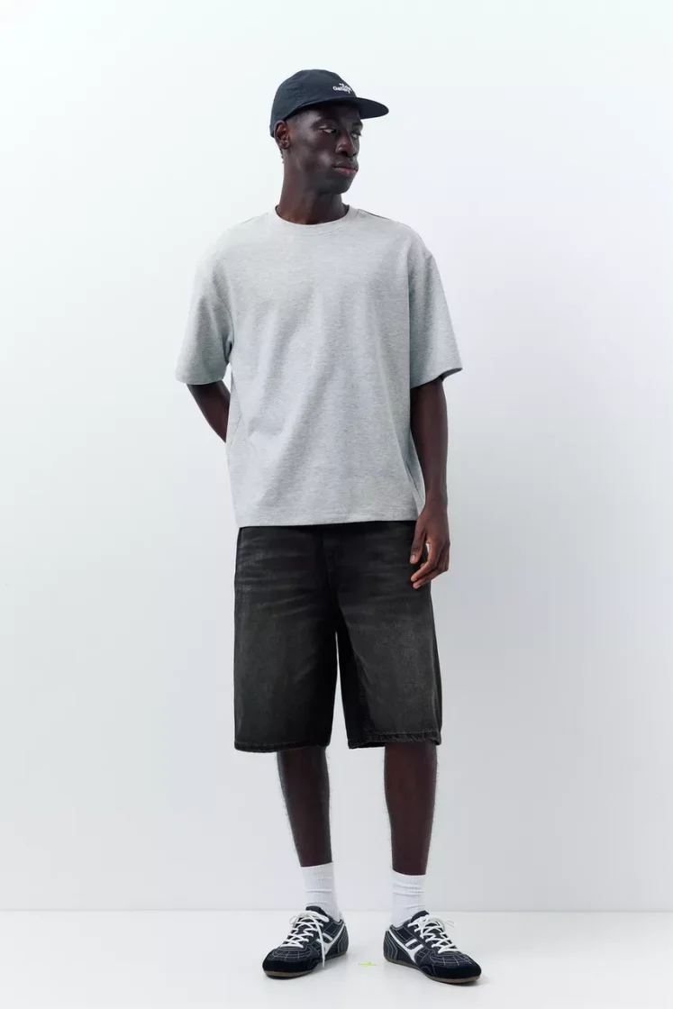 Pull&Bear Bermuda en jean skater — Navy