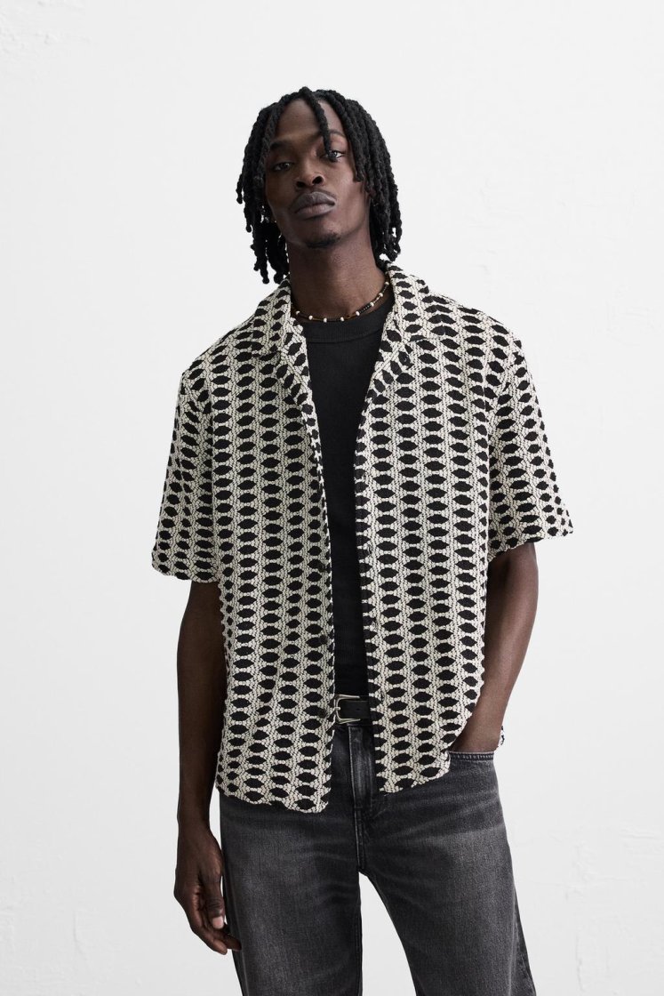 Zara Jacquard Contrast Shirt