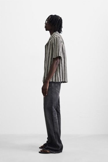 Chemise jacquard contrast