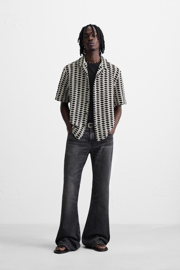 Zara Jacquard Contrast Shirt