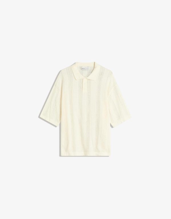 Bershka Essential Soft Cotton Polo — White