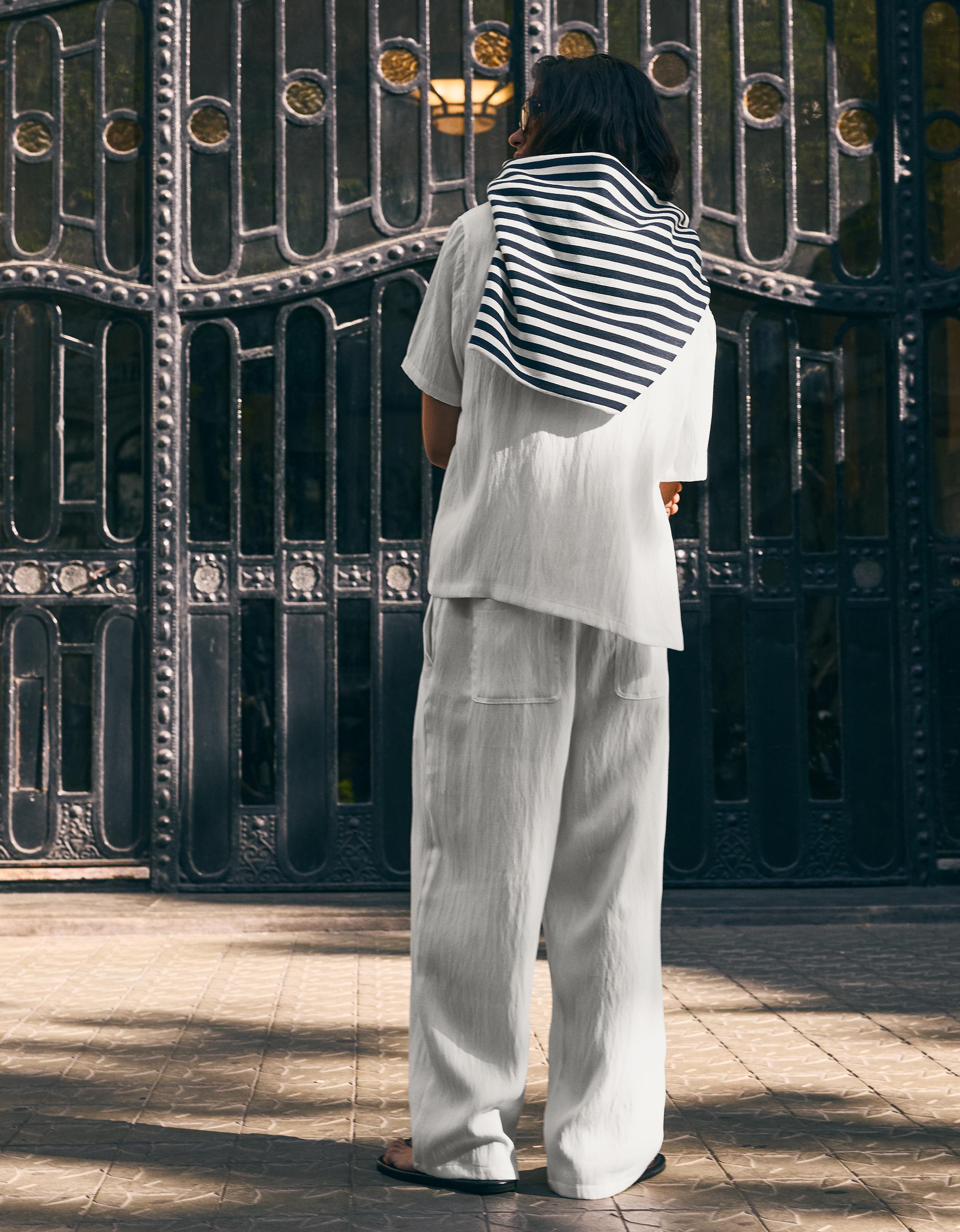 Bershka Rustic Baggy Trousers — White