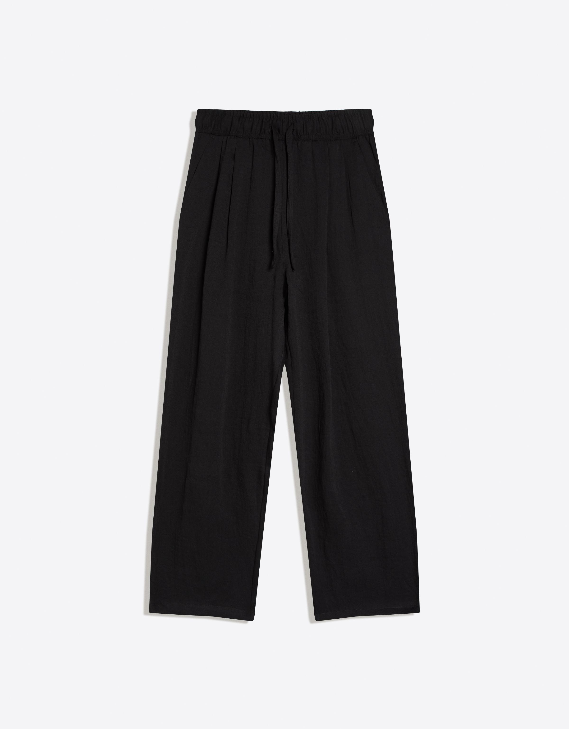 Bershka Rustic Baggy Trousers — Black