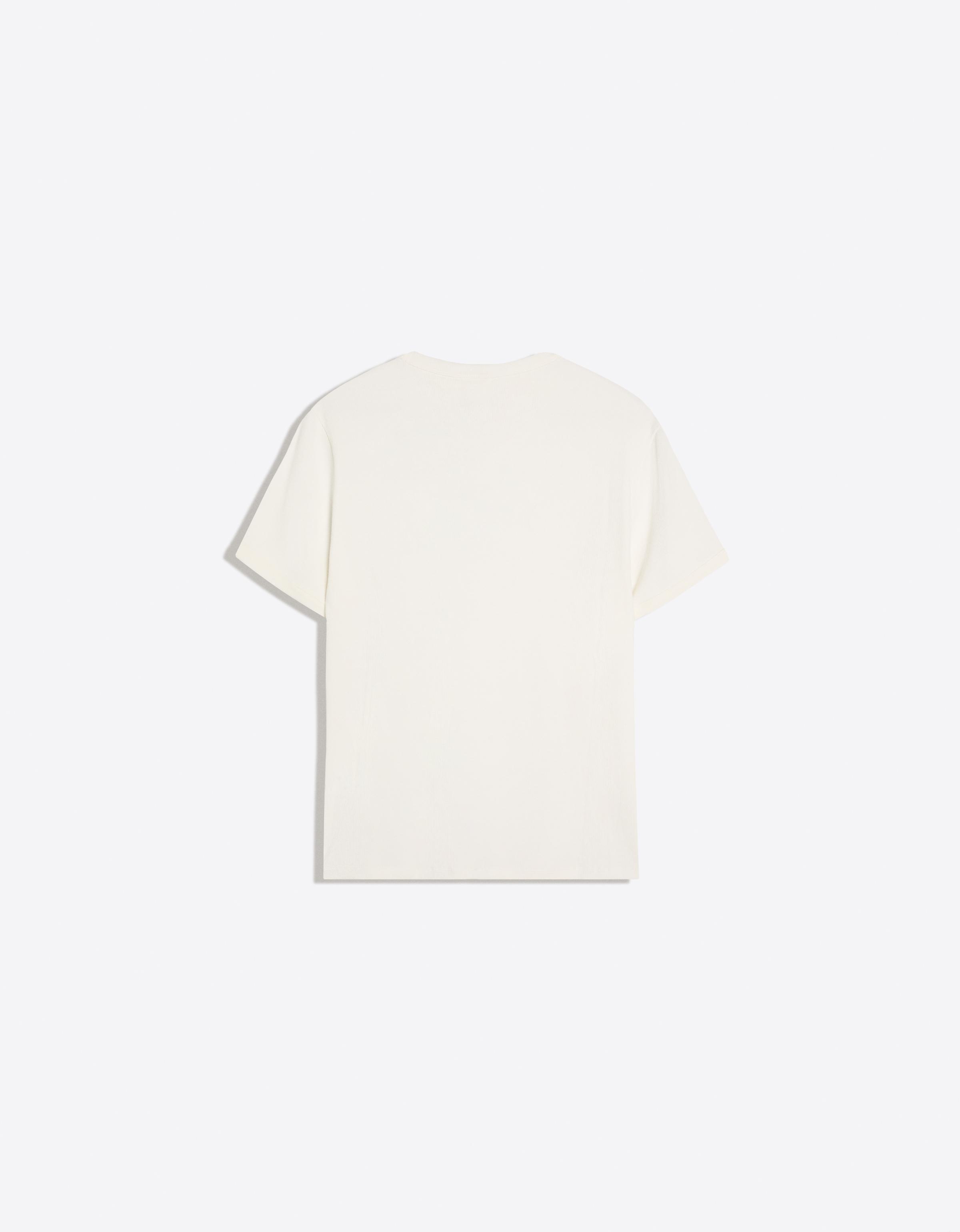 Bershka Slim Fit Ribbed T-Shirt — Blanc